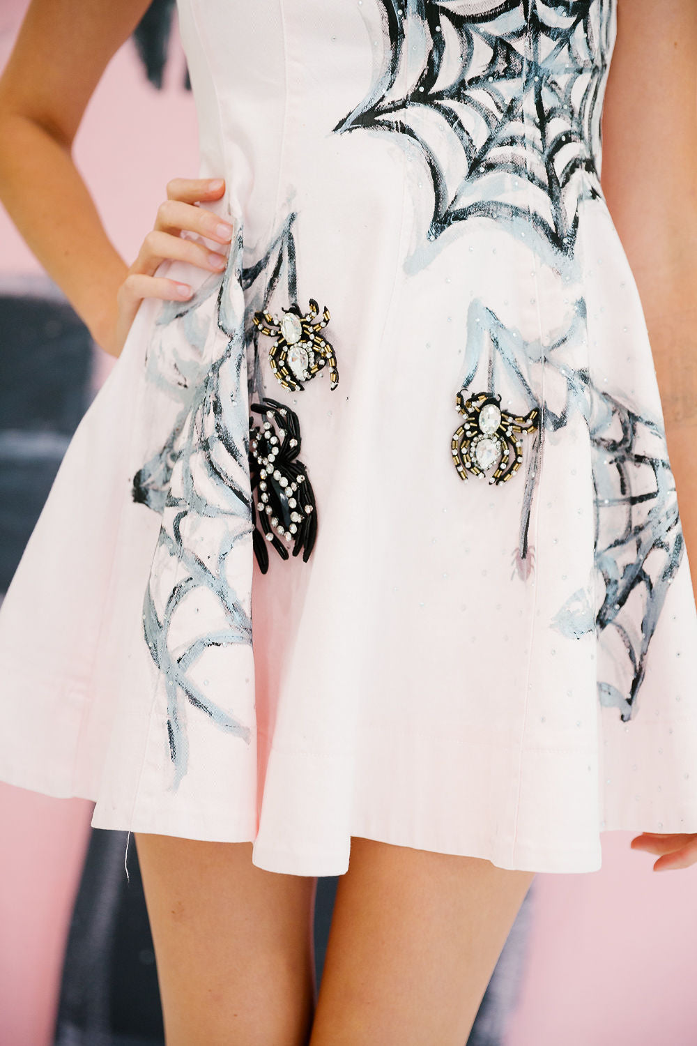 SPOOKY SPIDER WEB PINK DRESS DRESS Judith March