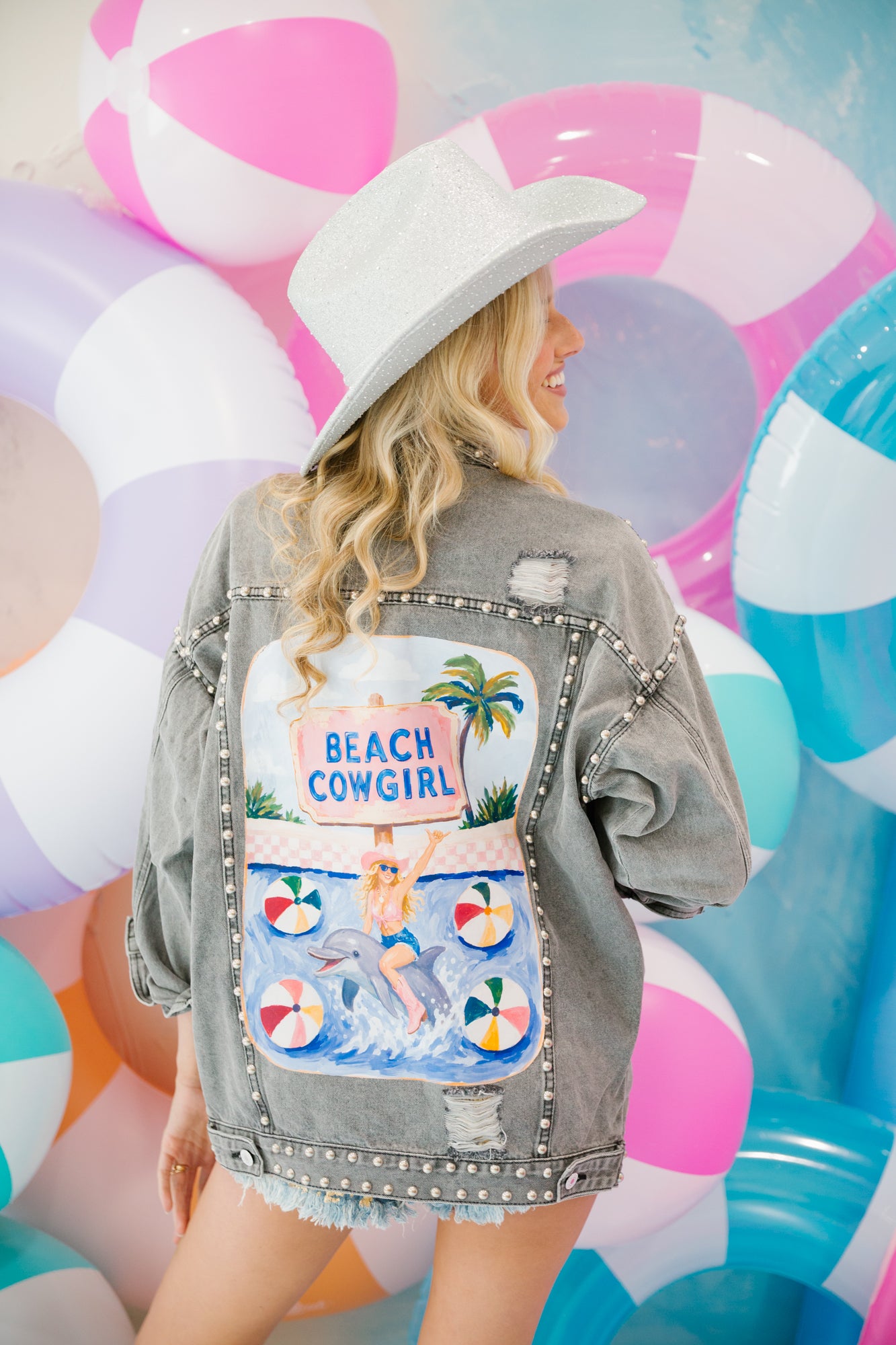 BEACH COWGIRL DARK DENIM JACKET SWEATER Judith March