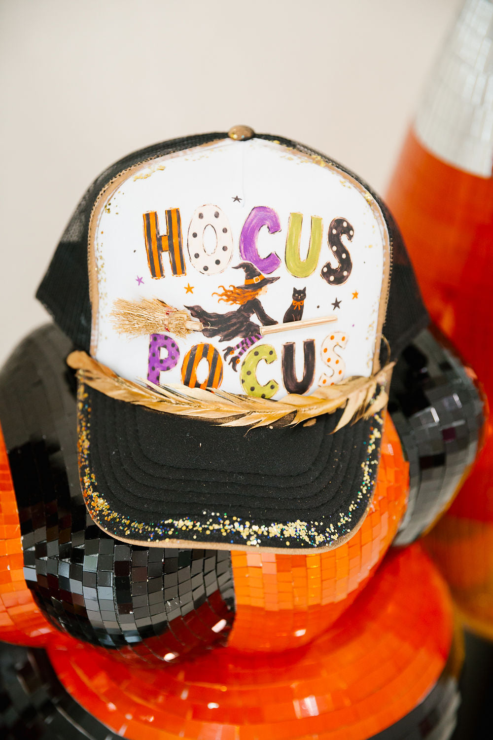 HOCUS POCUS BLACK TRUCKER HAT TRUCKER HAT Judith March