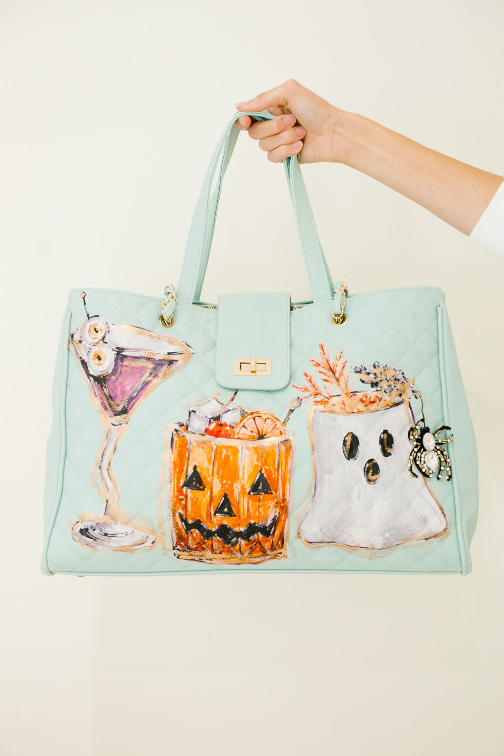 SPOOKY SPIRITS LUXE BLUE TOTE