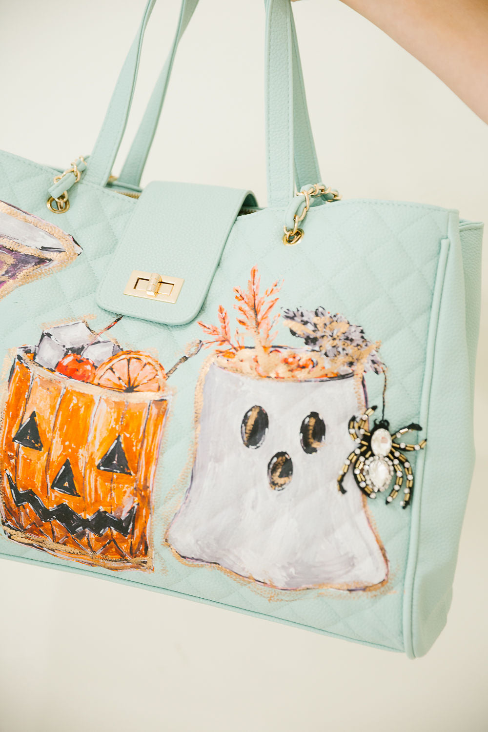 SPOOKY SPIRITS LUXE BLUE TOTE