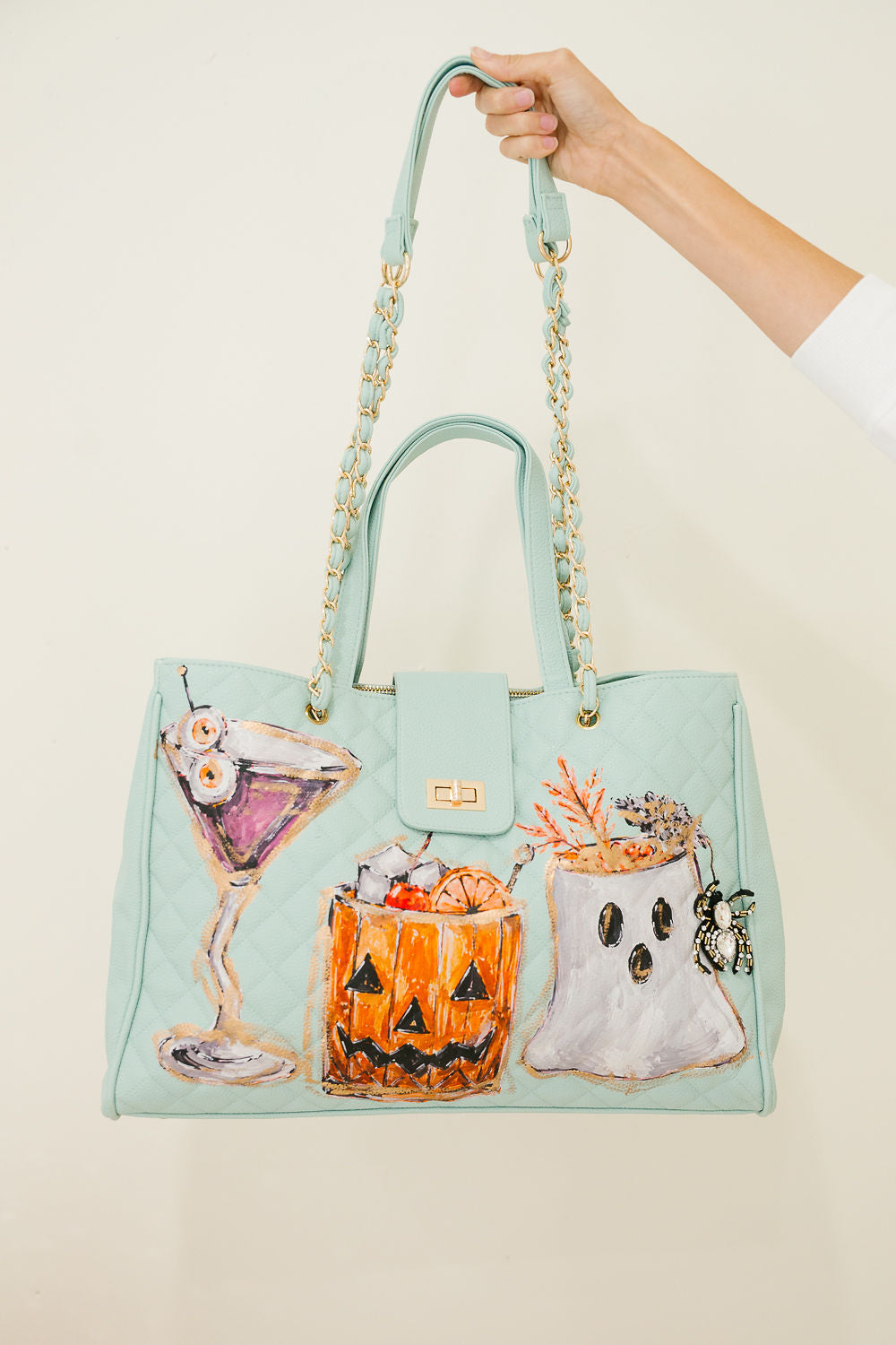 SPOOKY SPIRITS LUXE BLUE TOTE