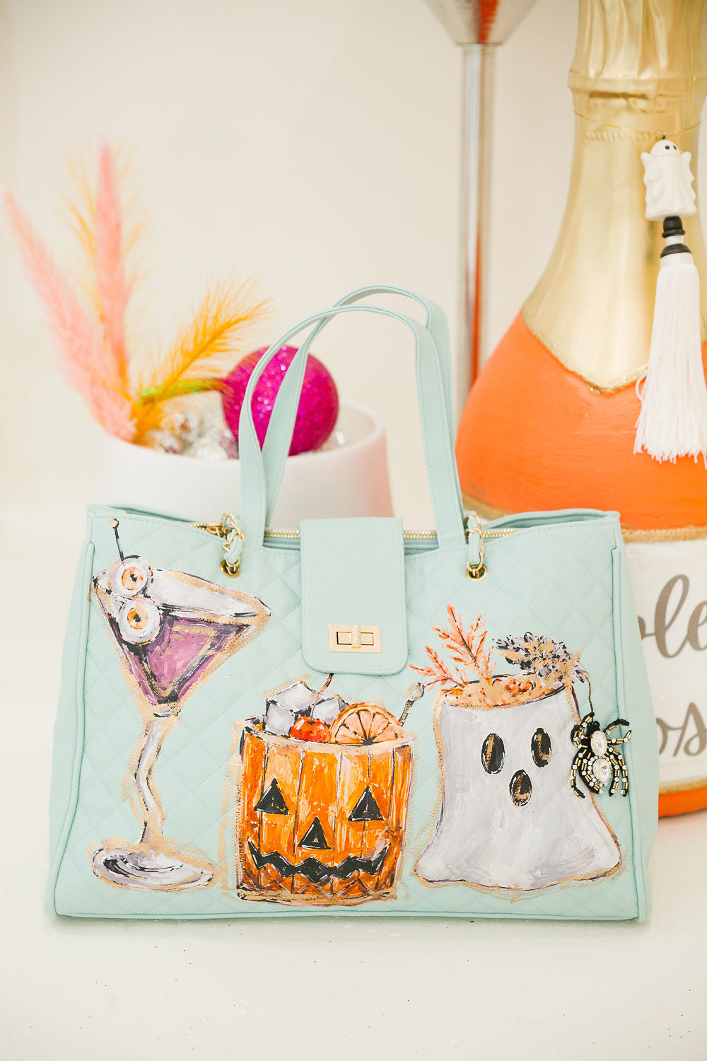 SPOOKY SPIRITS LUXE BLUE TOTE