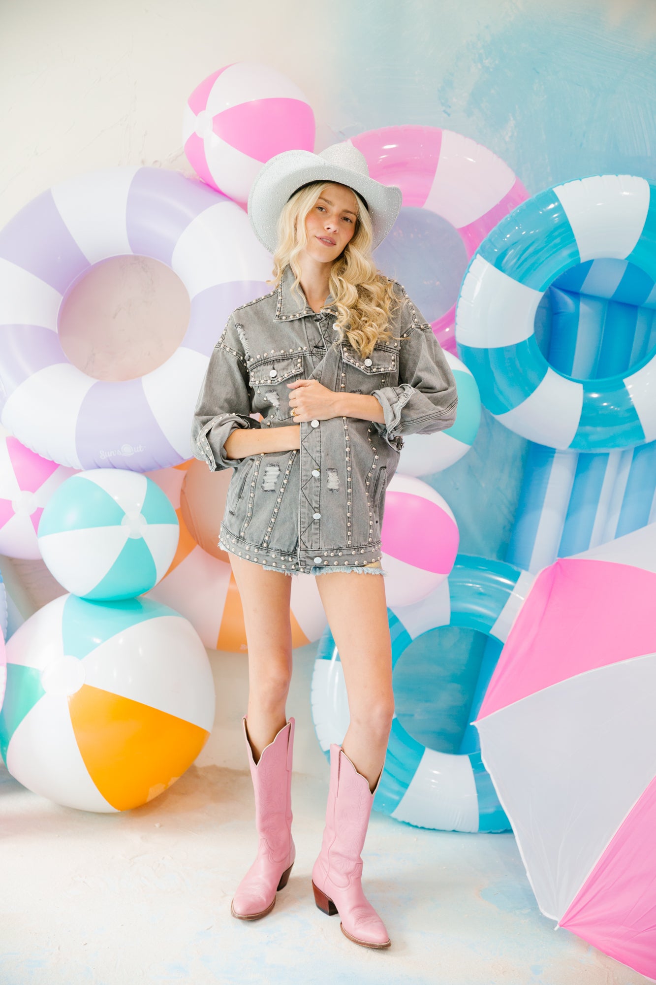 BEACH COWGIRL DARK DENIM JACKET SWEATER Judith March