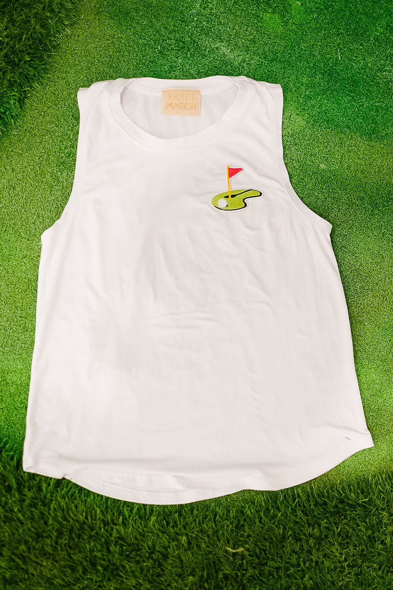HOLE IN ONE WHITE TANK TANK Judith March