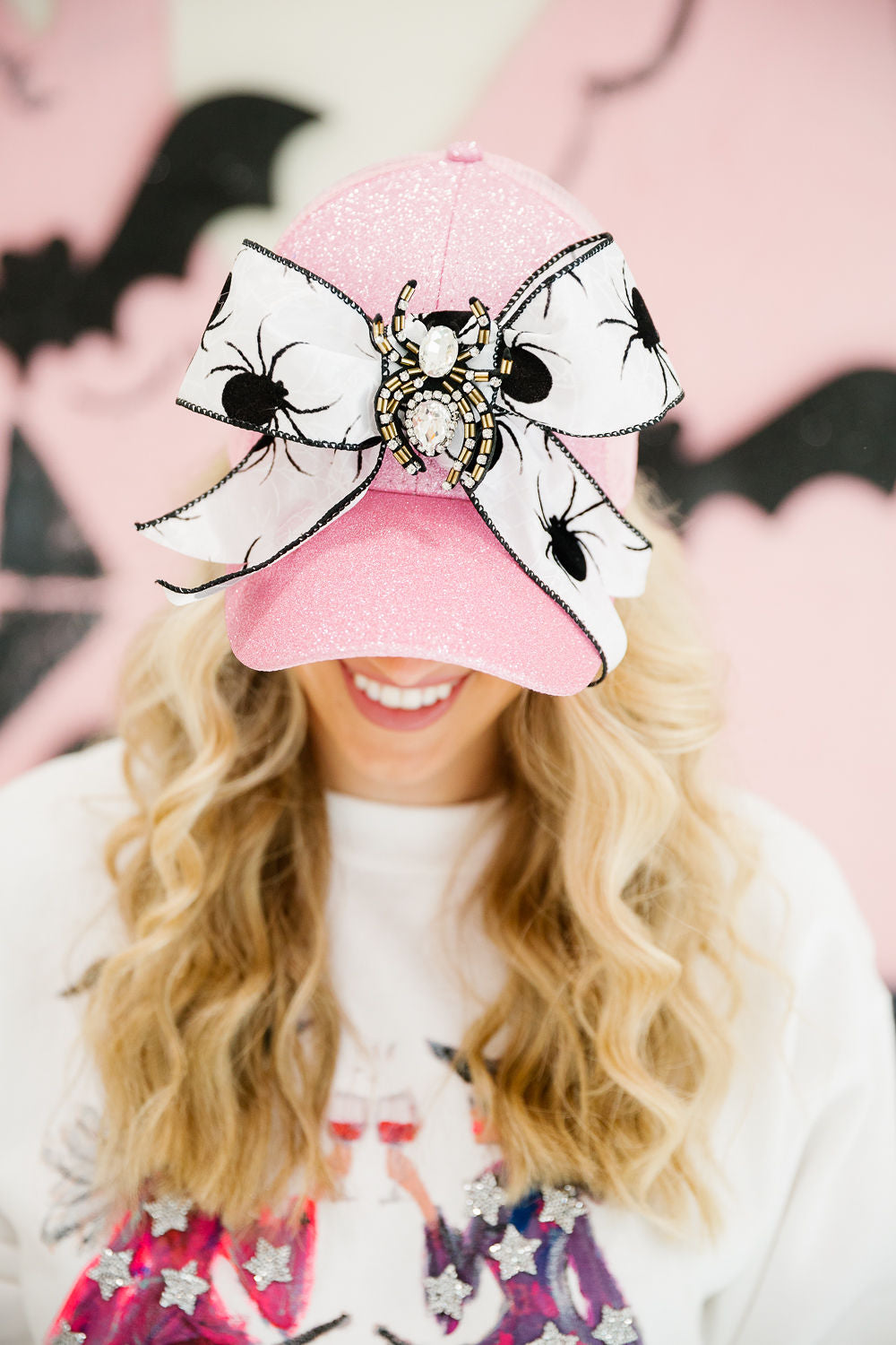 PRETTY POISON PINK GLITTER HAT TRUCKER HAT Judith March