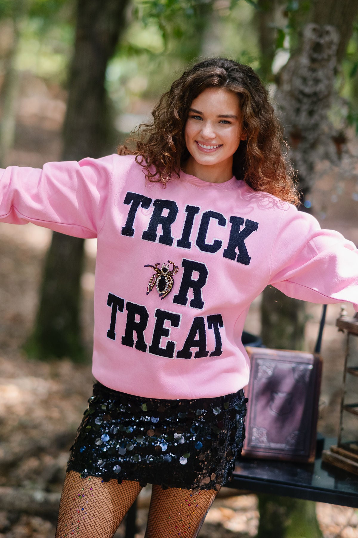 TRICK OR TREAT PINK PULLOVER