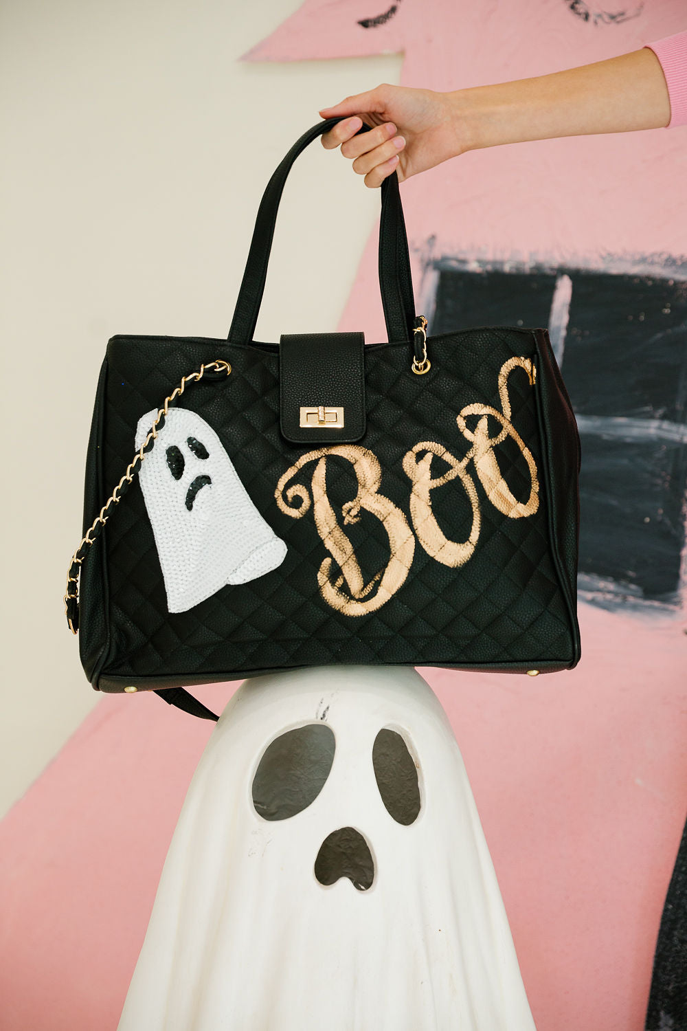 BOO LUXE BLACK TOTE Clutch Judith March