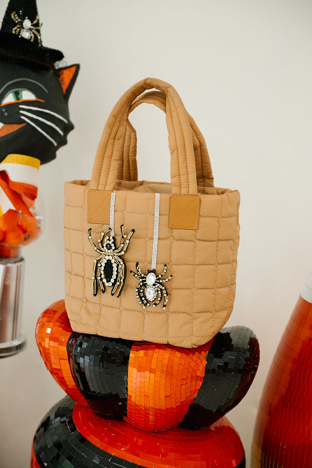 SPIDER DUO TAN TOTE Clutch Judith March