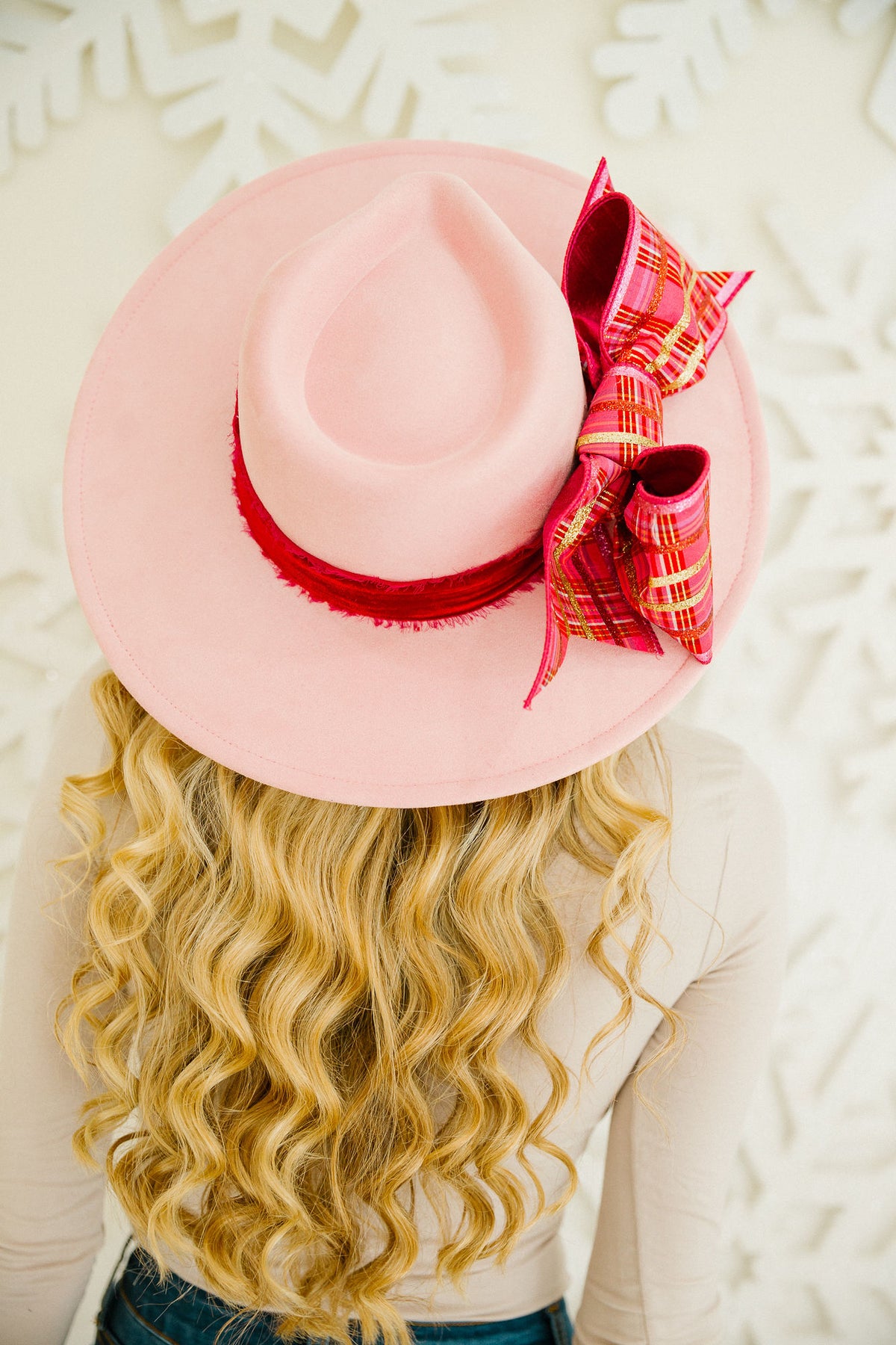 PINK PLAID CHRISTMAS RANCHER HAT RANCHER HAT Judith March