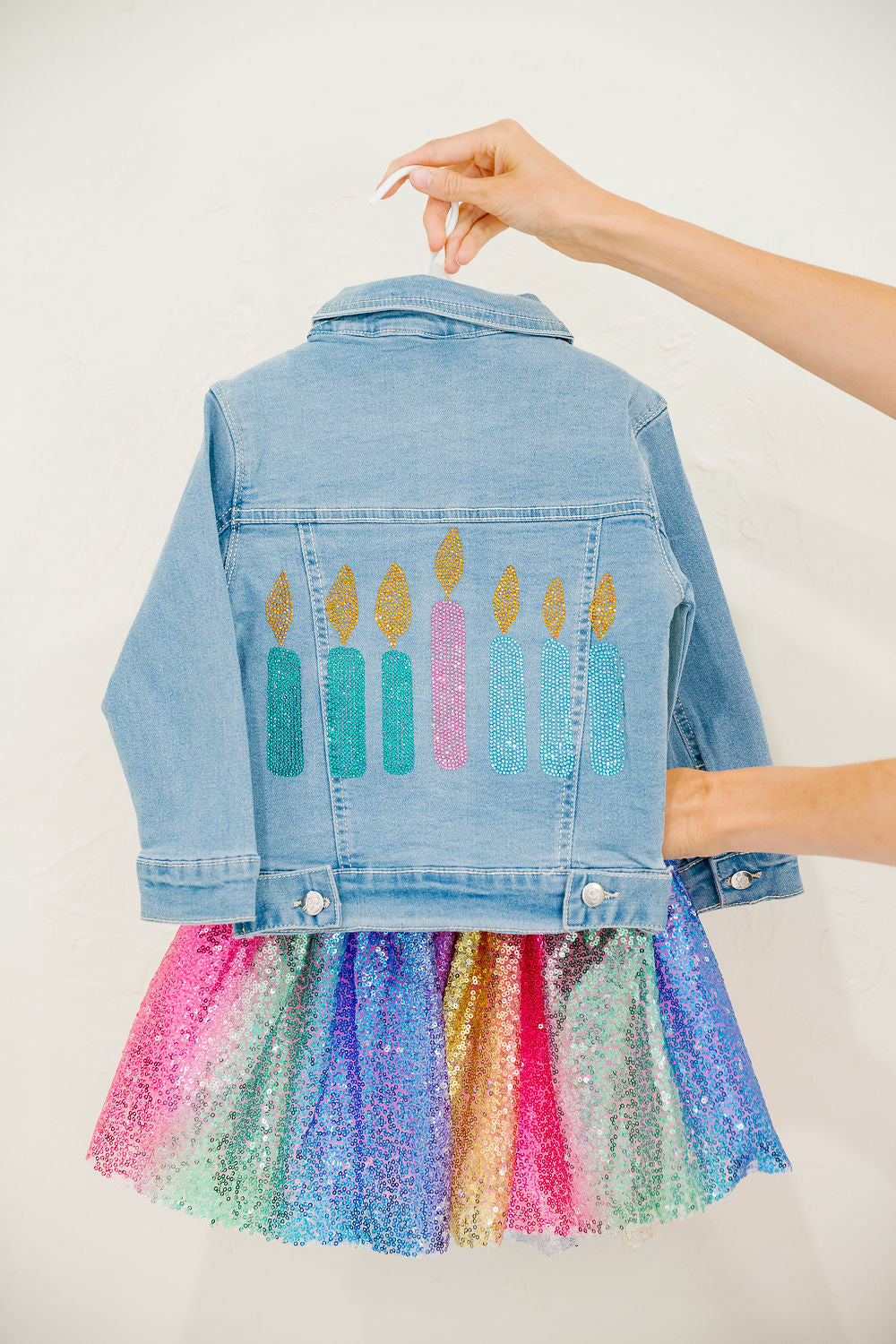 **MINI KIDS BIRTHDAY CANDLES DENIM JACKET JACKET Judith March