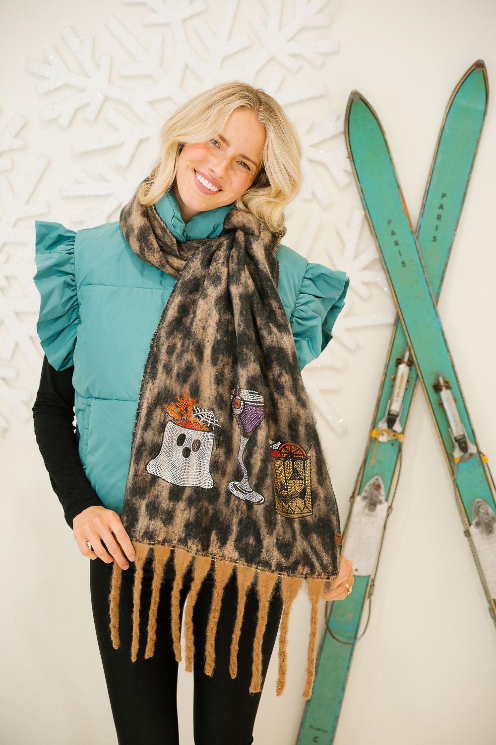 SPOOKY SIPS LEOPARD SCARF Clutch Judith March