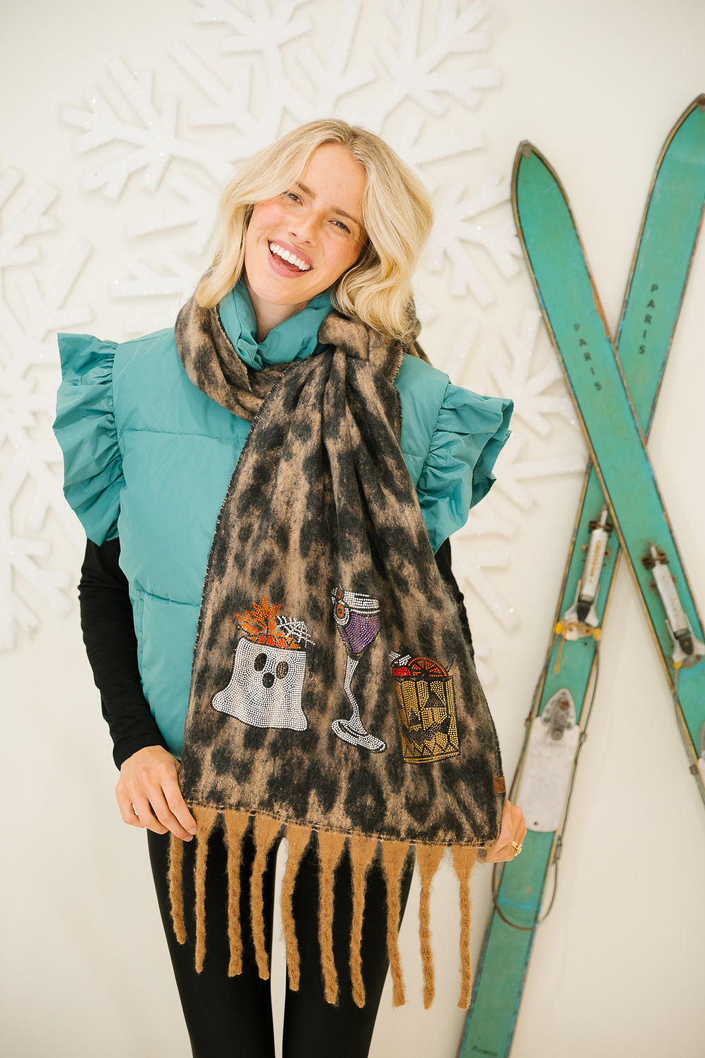 SPOOKY SIPS LEOPARD SCARF Clutch Judith March
