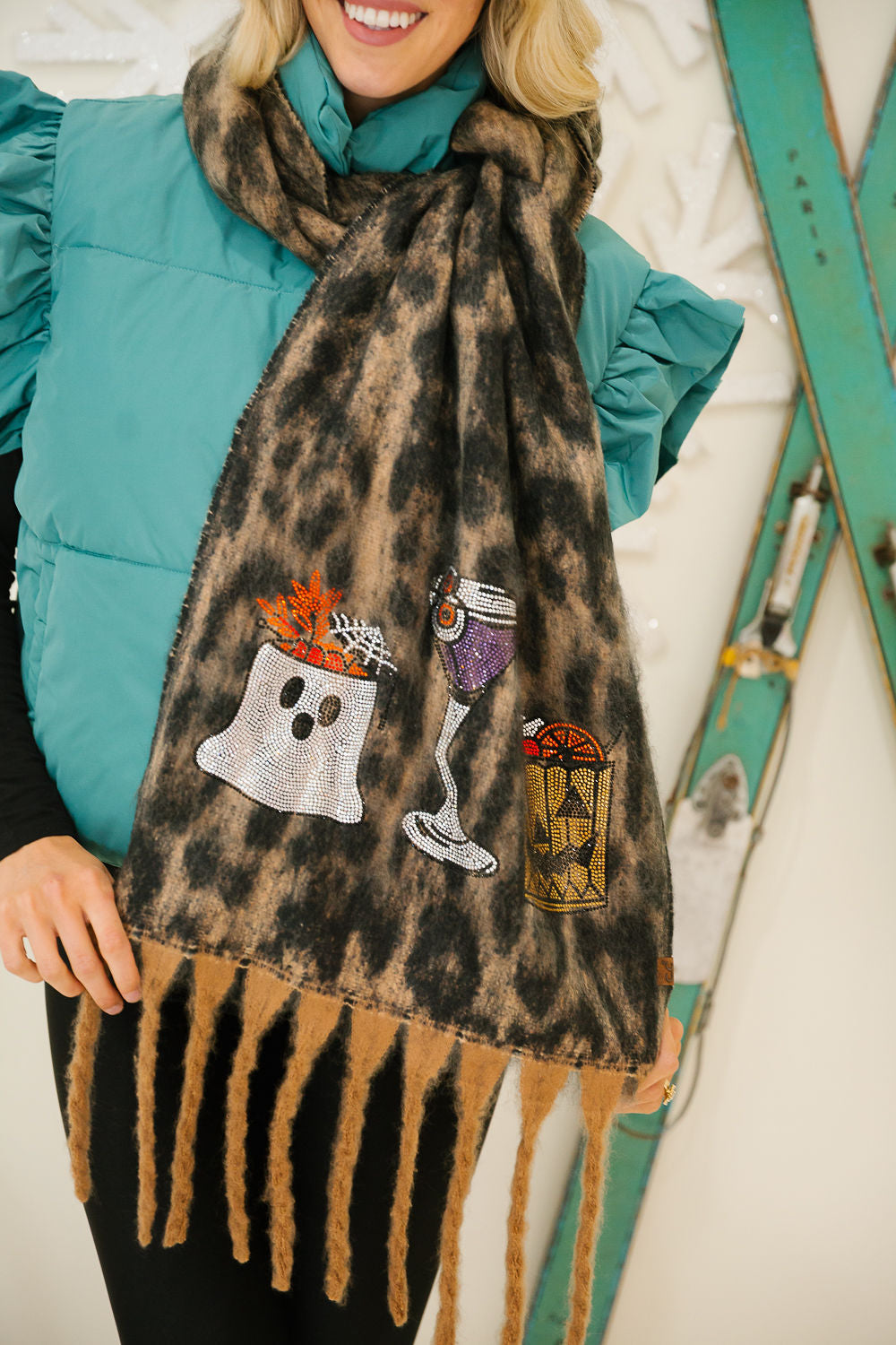 SPOOKY SIPS LEOPARD SCARF Clutch Judith March