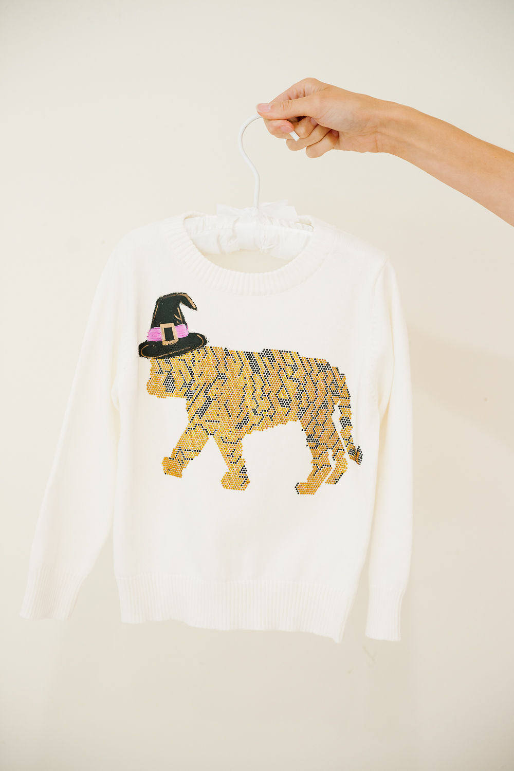MINI KIDS WILD CAT WHITE SWEATER PULLOVER Judith March