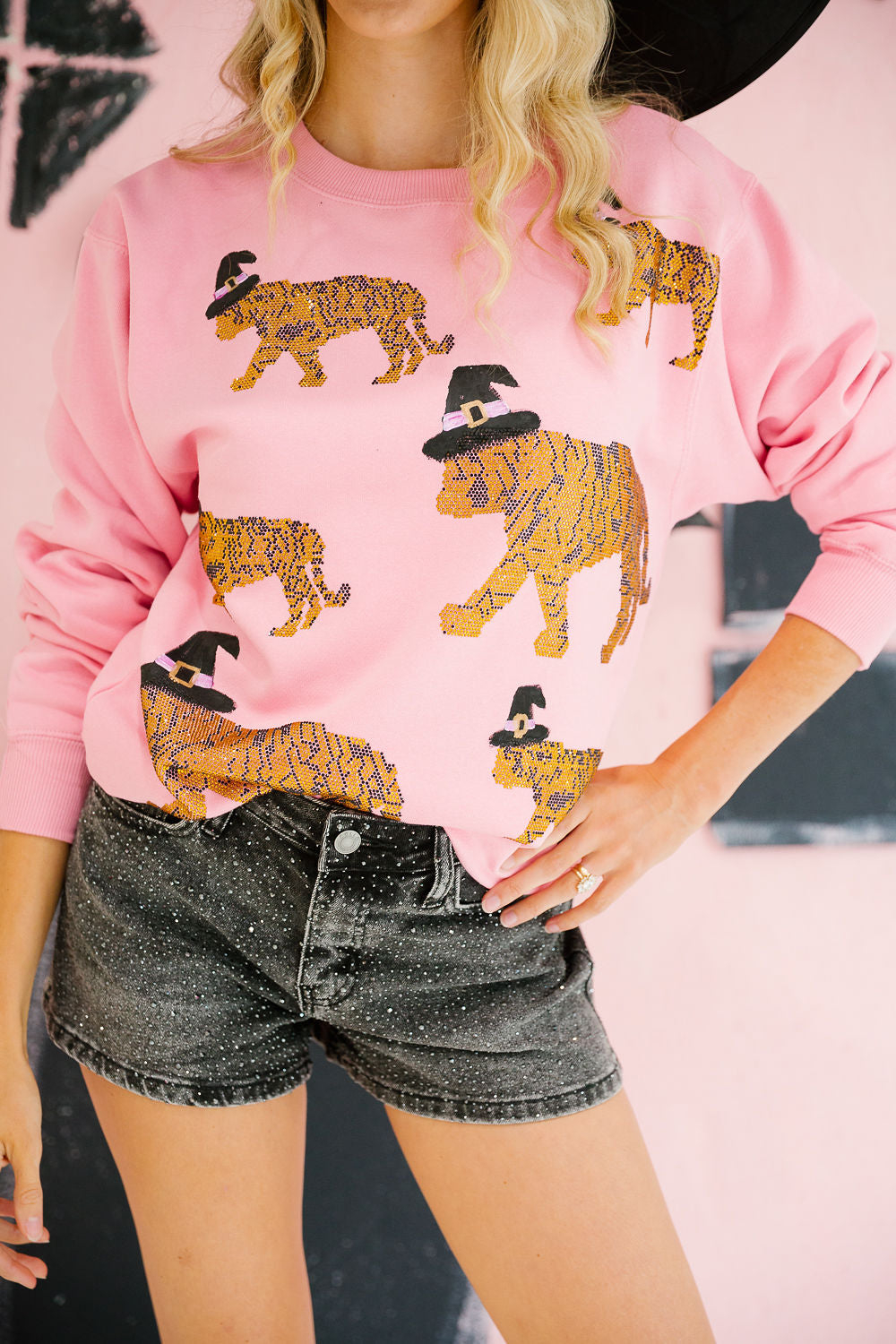 WILD CAT PINK PULLOVER PULLOVER Judith March