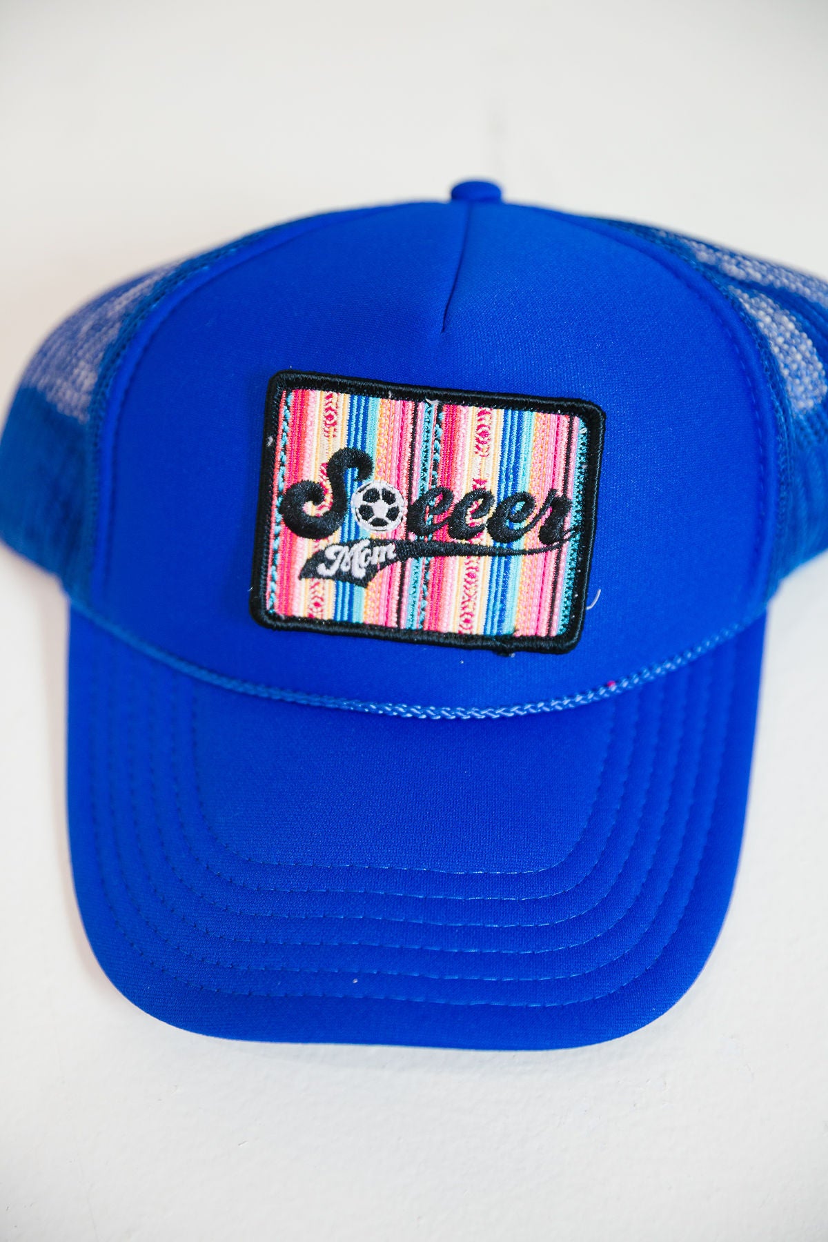 *SOCCER MOM ROYAL TRUCKER HAT HAT Judith March