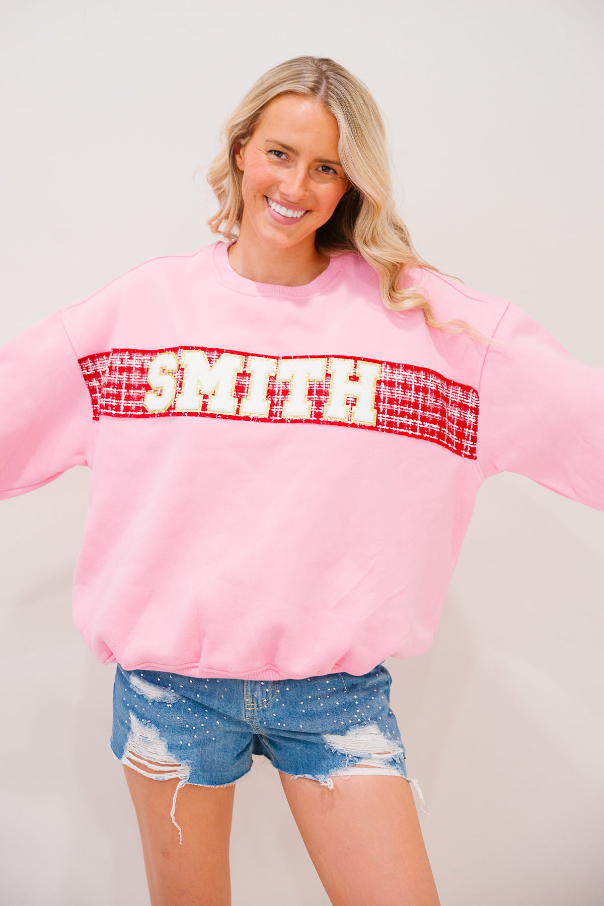 *SMITH RIBBON PINK PULLOVER - SMALL PULLOVER Judith March