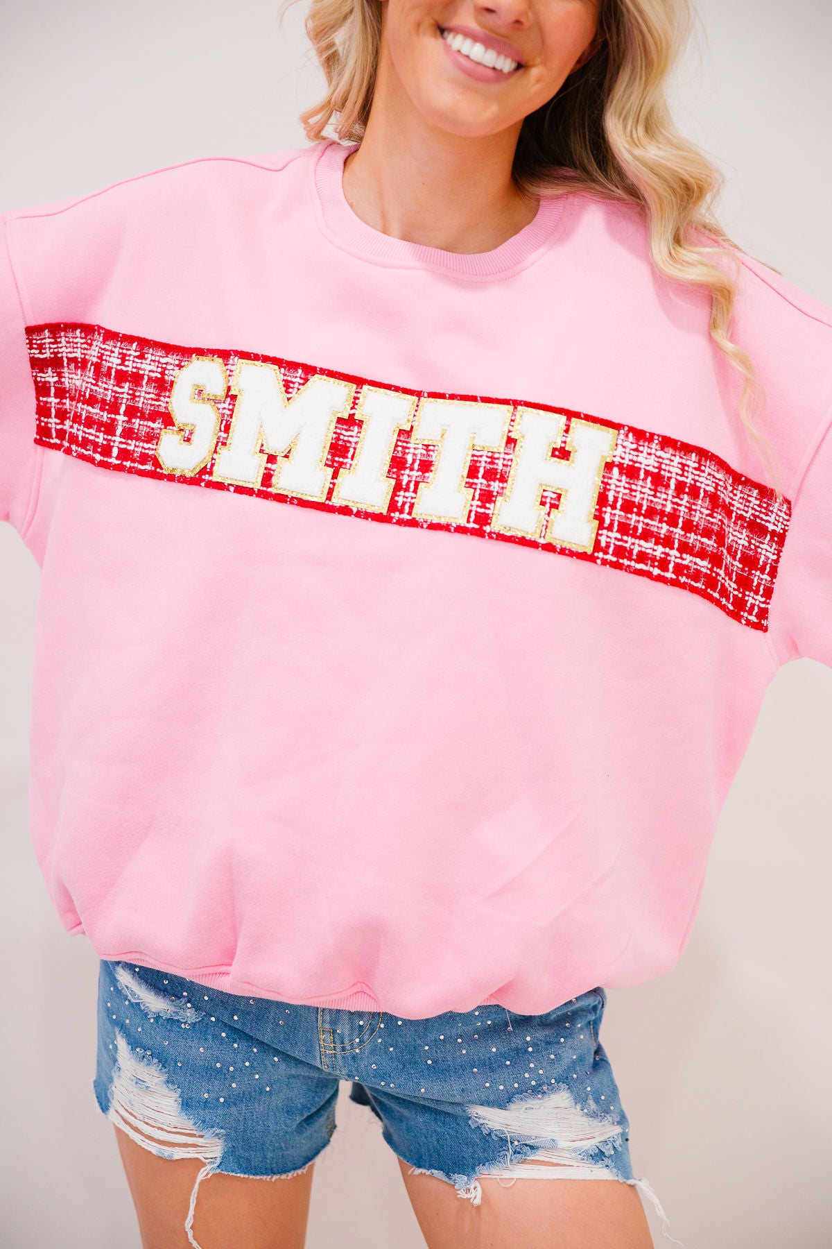 *SMITH RIBBON PINK PULLOVER - SMALL PULLOVER Judith March