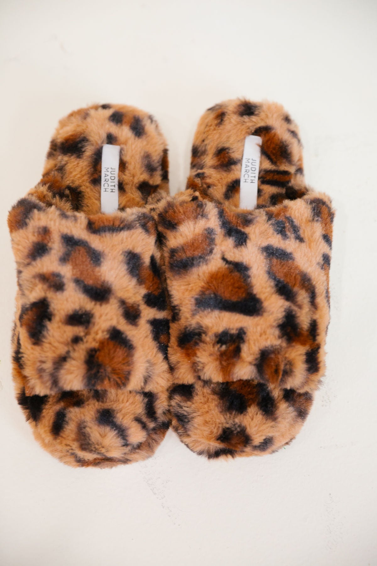 *BROWN LEOPARD OPEN TOE SLIPPERS SLIPPERS Judith March