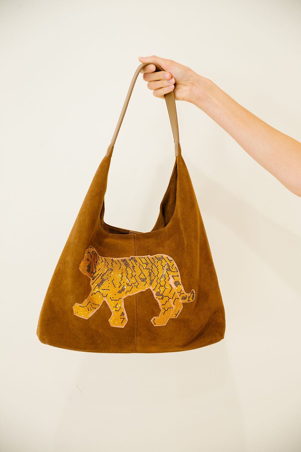 WILD TIGER SUEDE HOBO BAG Clutch Judith March