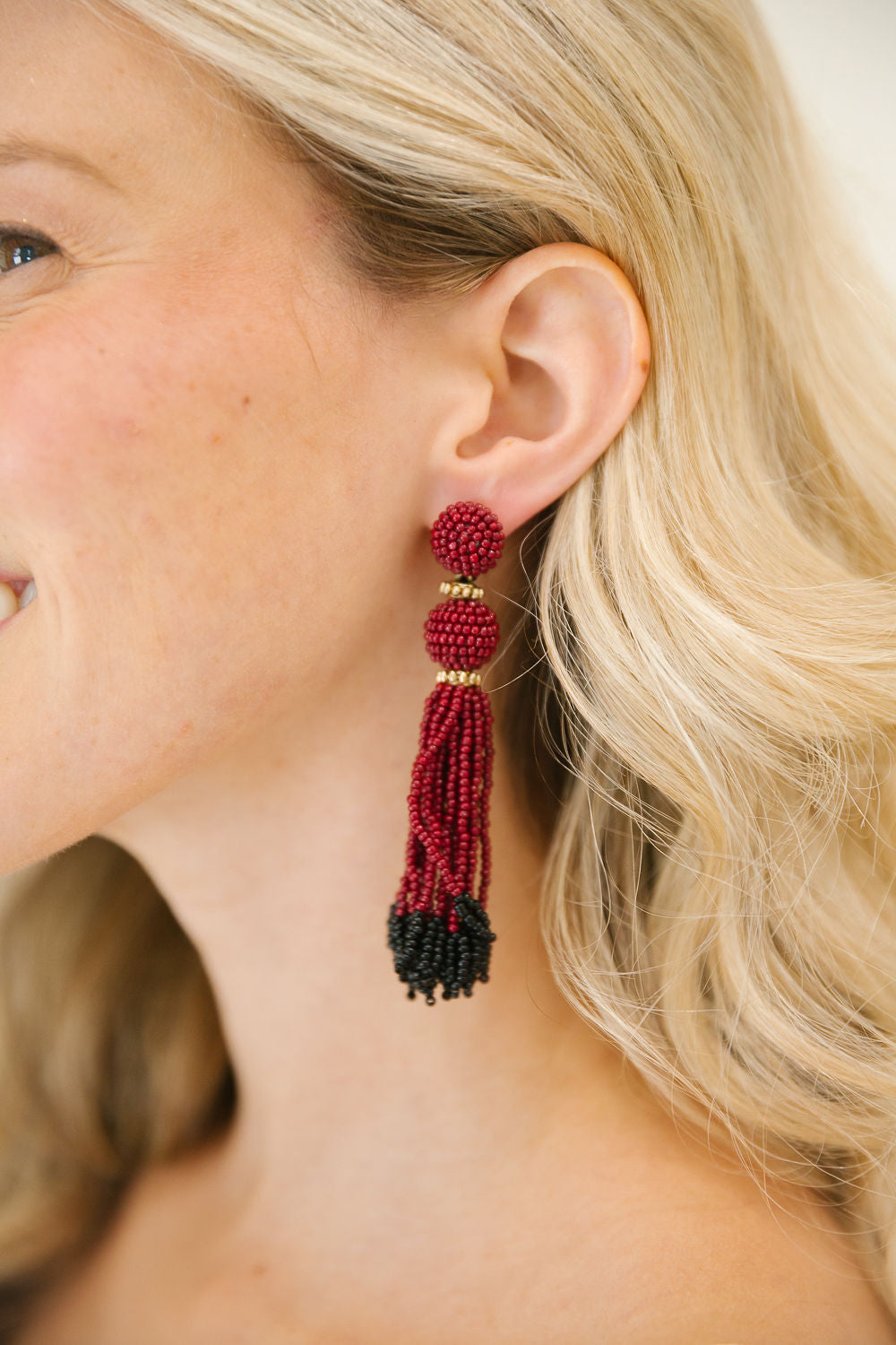 GAMEDAY TASSEL BEADED EARRINGS