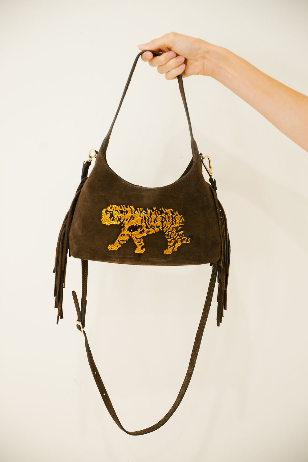 TIGER FRINGE CONVERTIBLE BAG Clutch Judith March