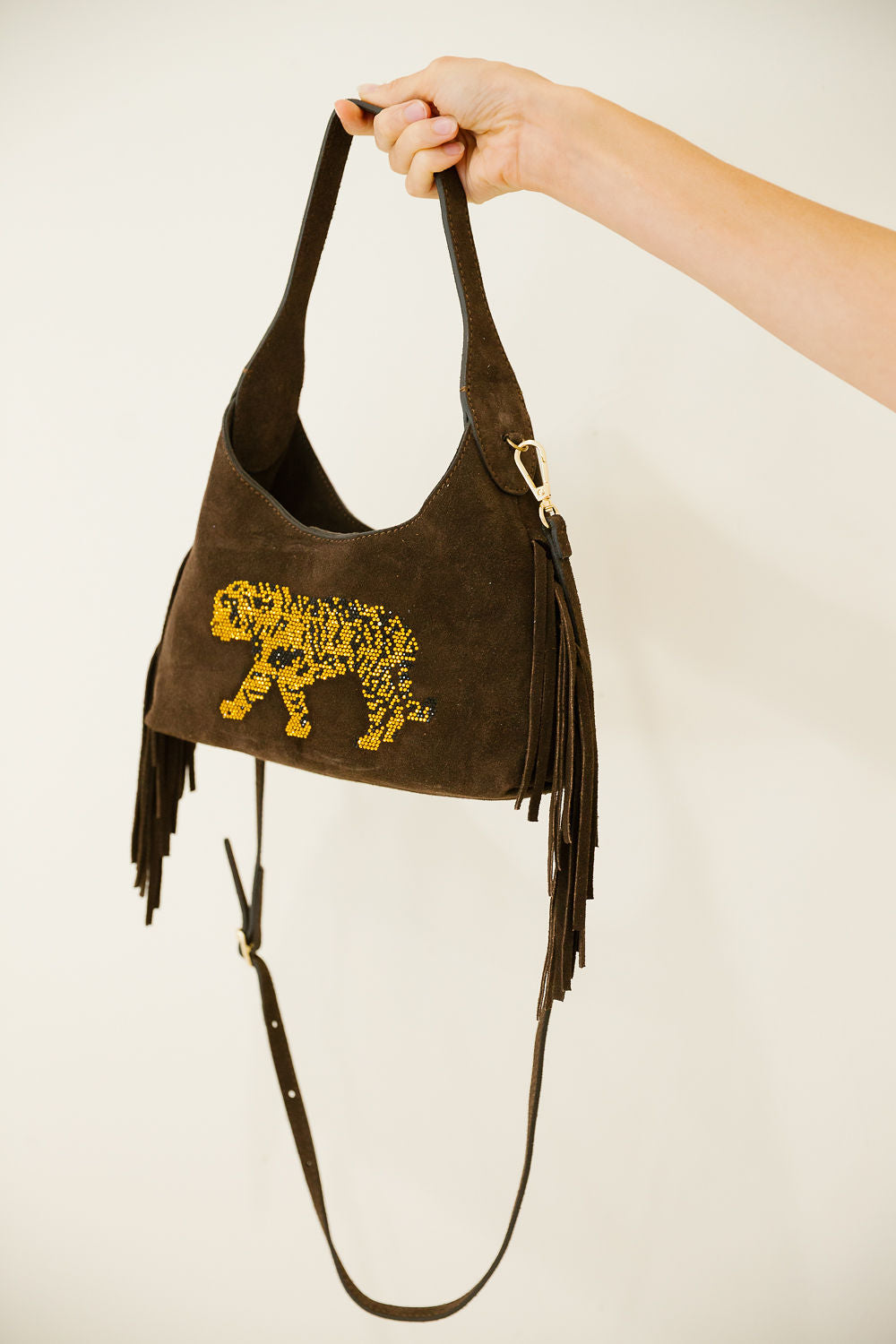 TIGER FRINGE CONVERTIBLE BAG Clutch Judith March