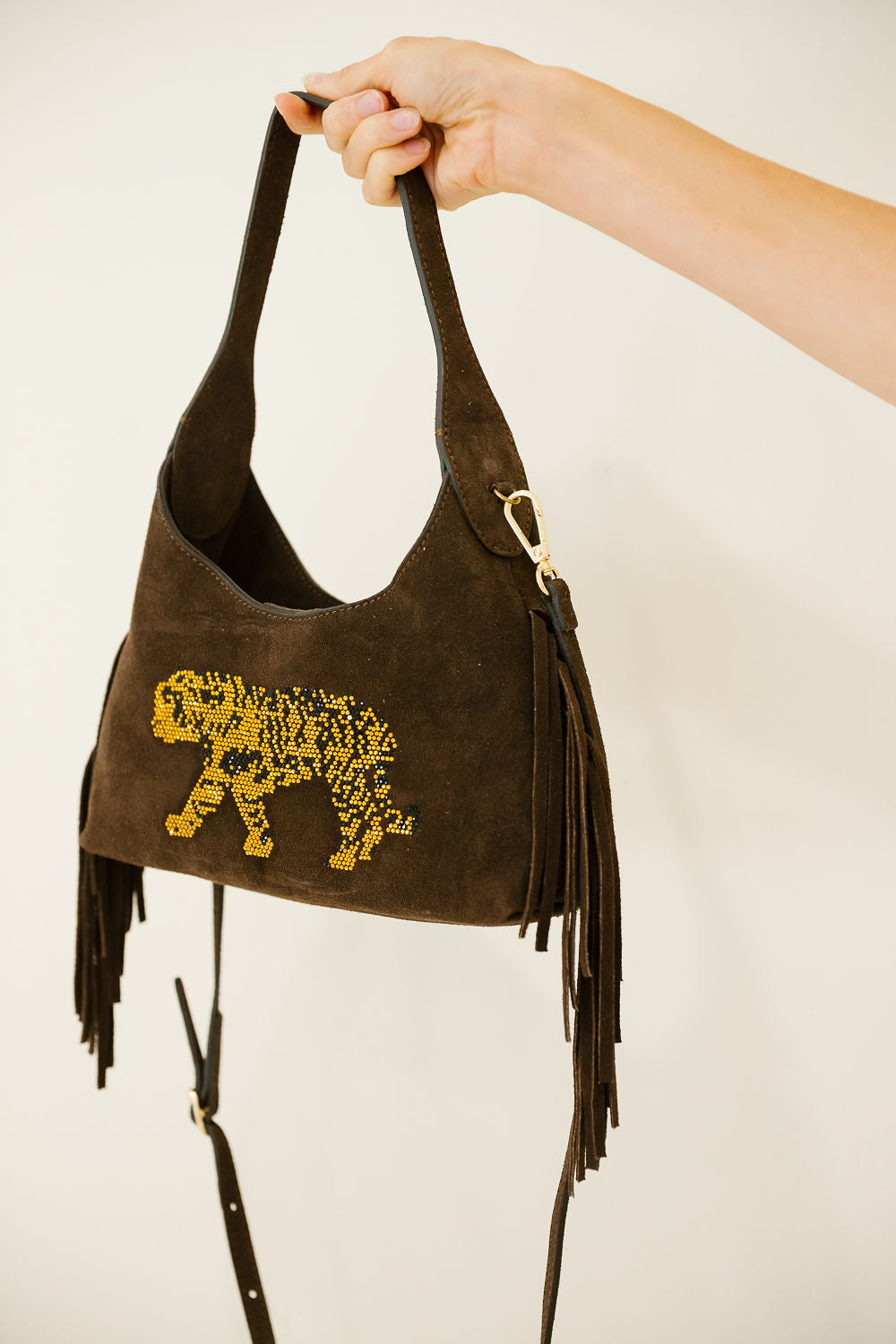 TIGER FRINGE CONVERTIBLE BAG Clutch Judith March