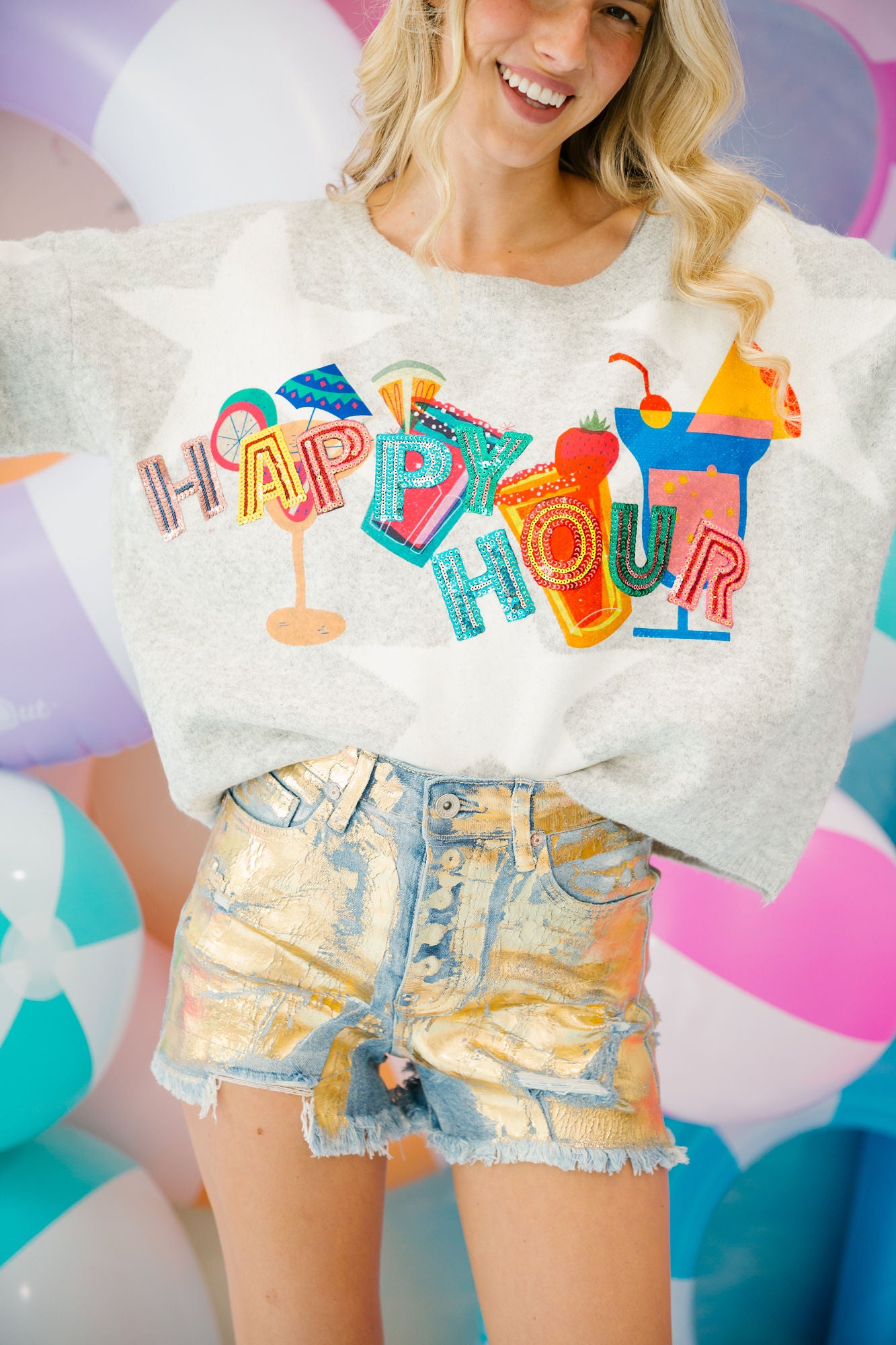 HAPPY HOUR STAR SWEATER SWEATER Judith March