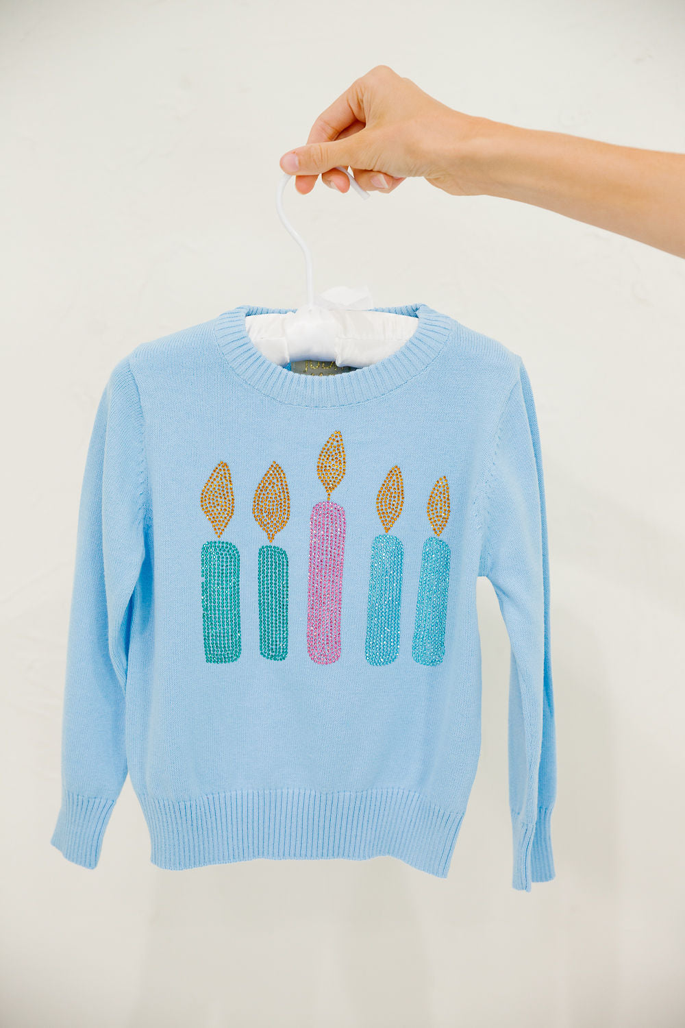 **MINI KIDS BIRTHDAY CANDLES BLUE SWEATER SWEATER Judith March