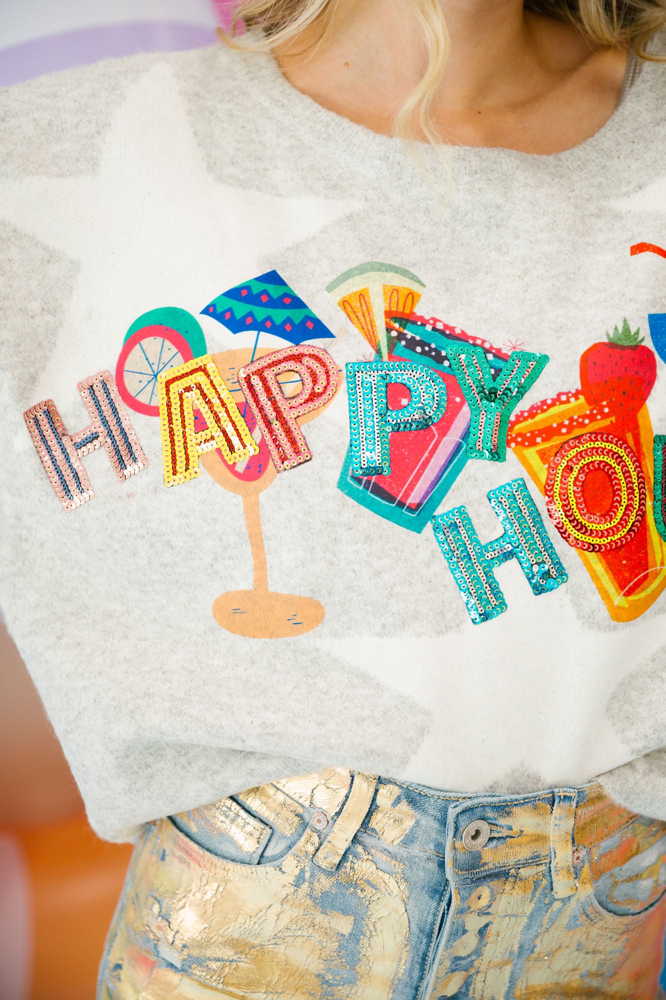 HAPPY HOUR STAR SWEATER SWEATER Judith March