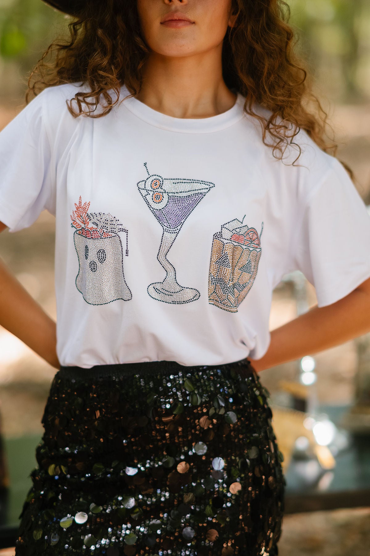 SPOOKY SIPS TEE/TANK PULLOVER Judith March TEE SMALL