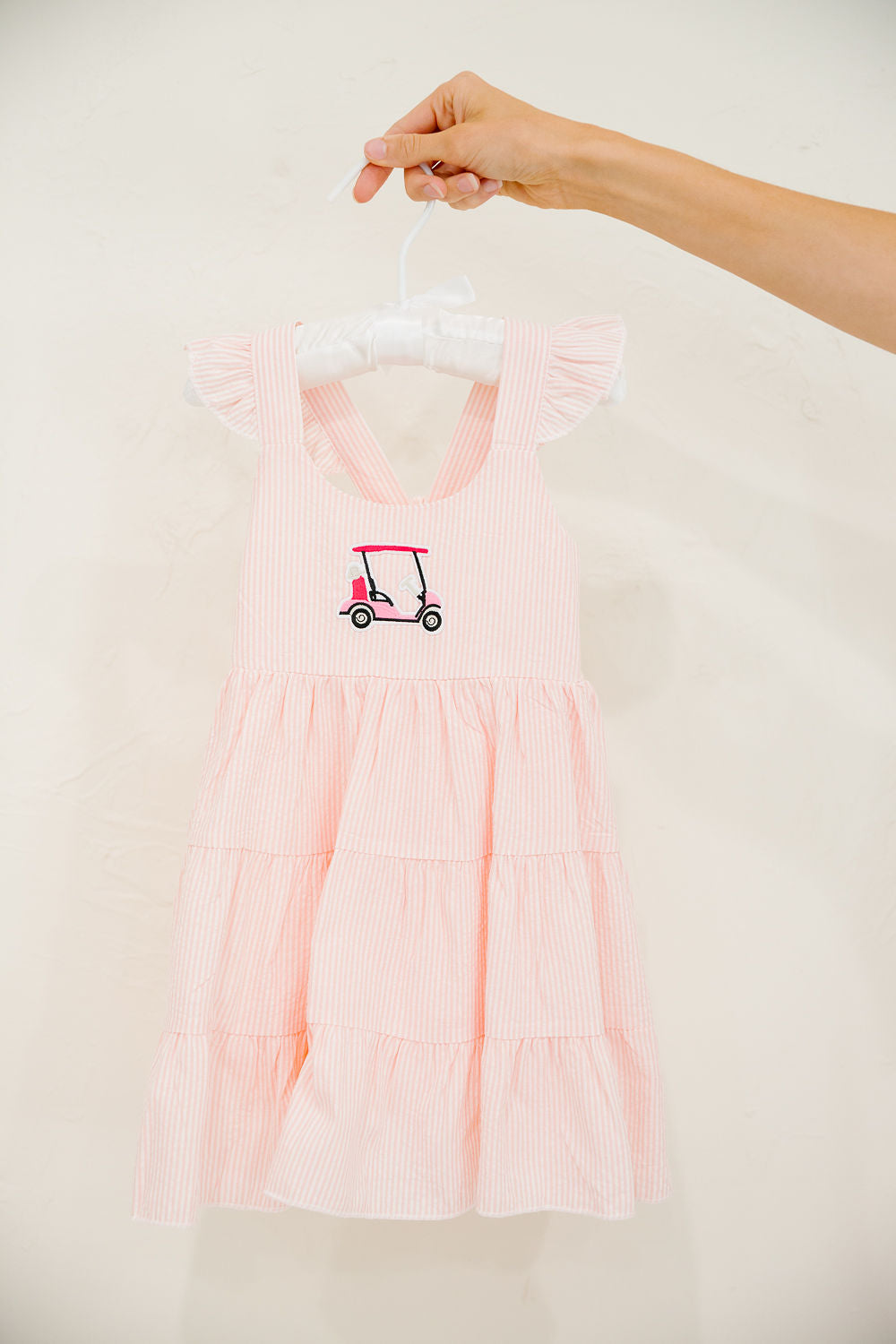 **MINI KIDS GOLF CART PINK STRIPED DRESS DRESS Judith March