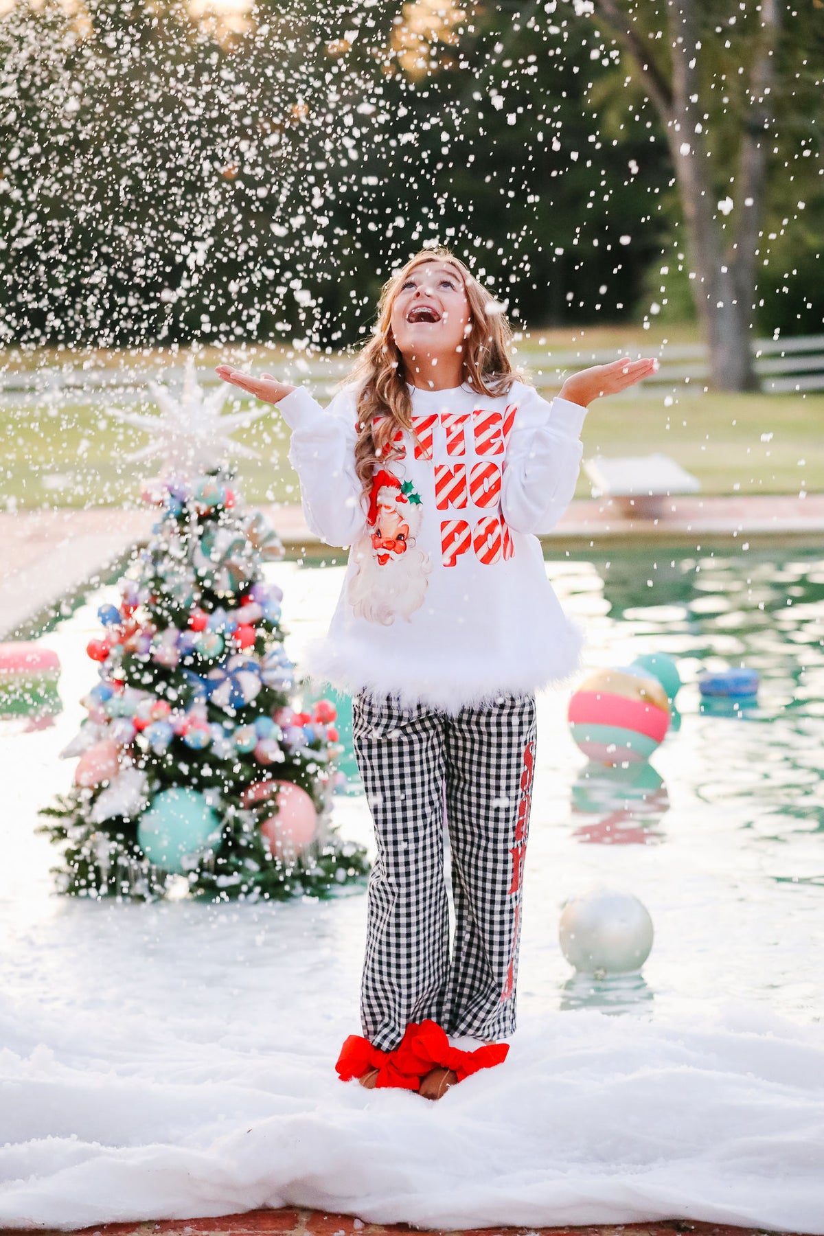 MINI KIDS SANTA'S SWEETHEART GINGHAM PANTS