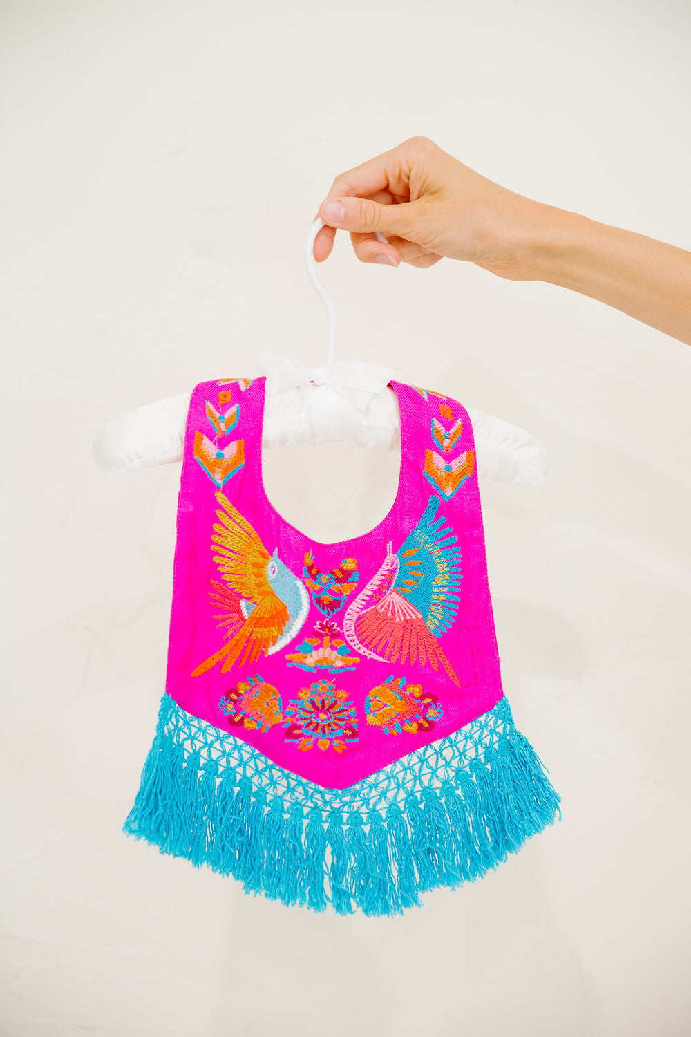 *MINI KIDS BOHO FRINGE FUCHSIA BIB - ONE SIZE SWEATER Judith March