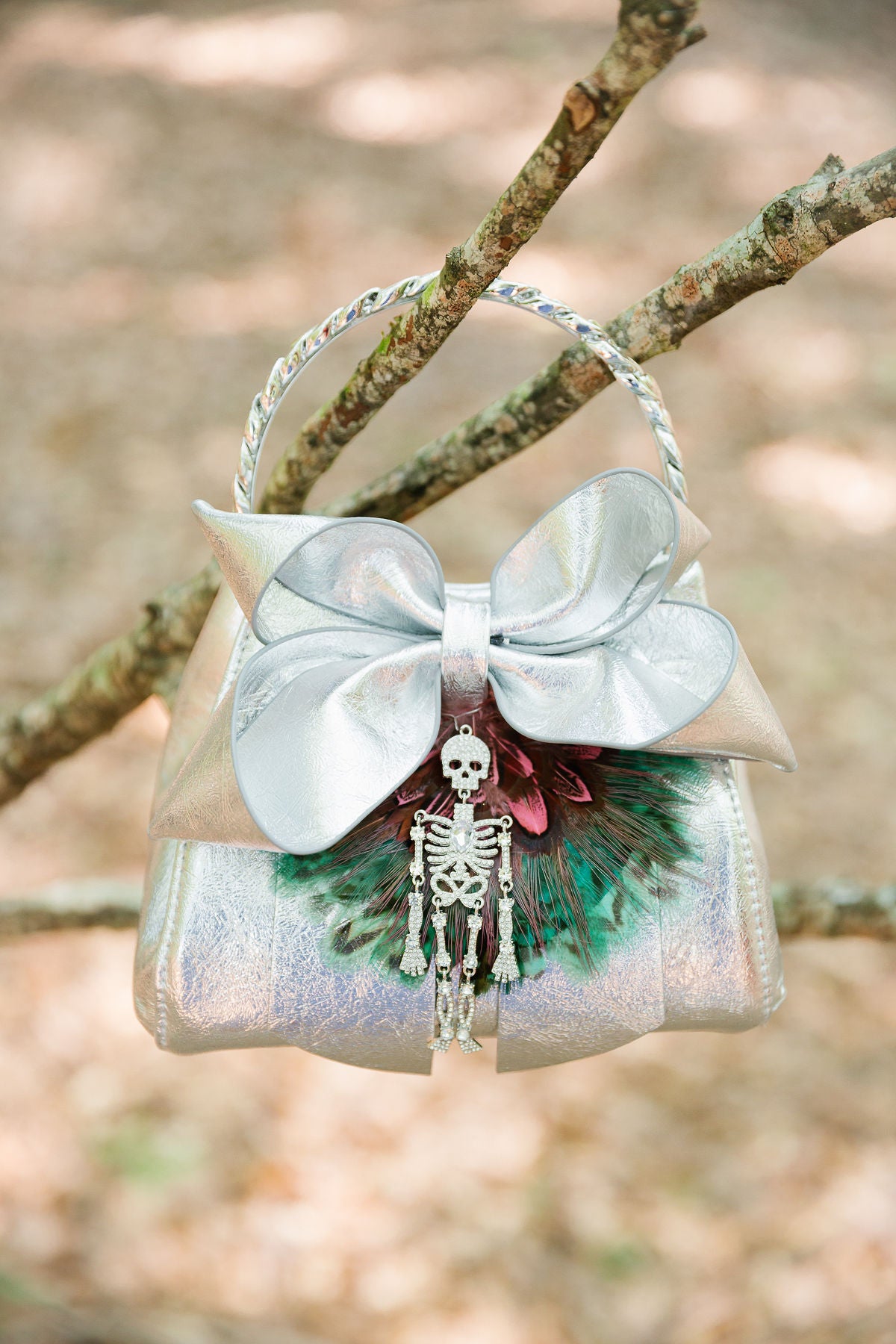 SILVER BONES BOW BAG Clutch Judith March
