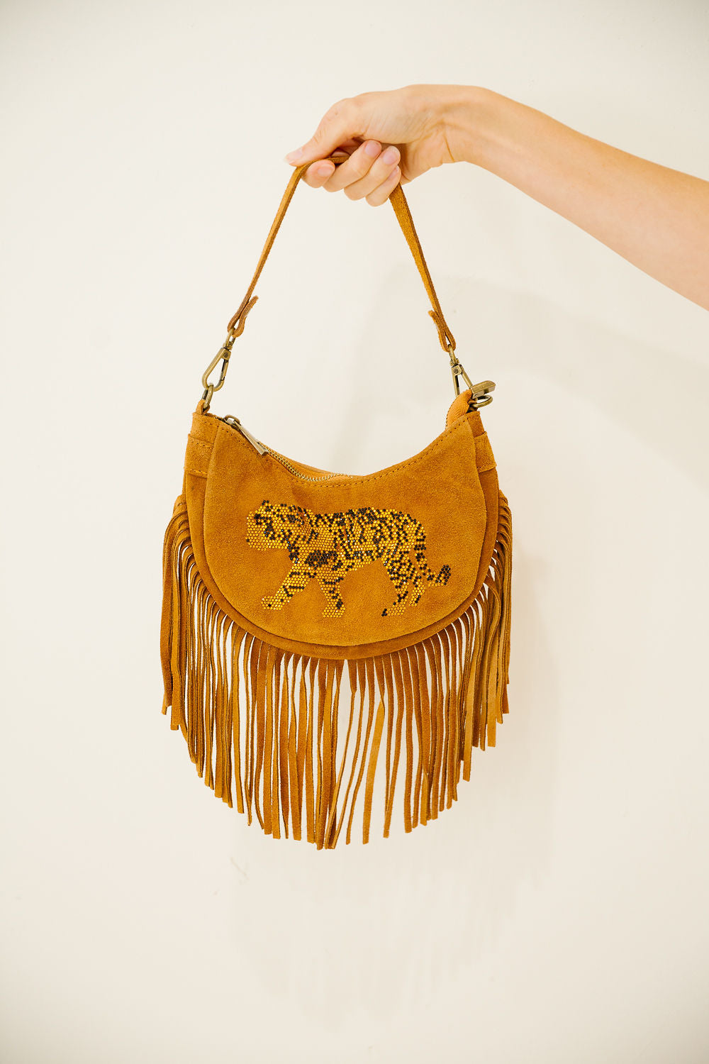 GOLDEN ROAR FRINGE HANDBAG Clutch Judith March