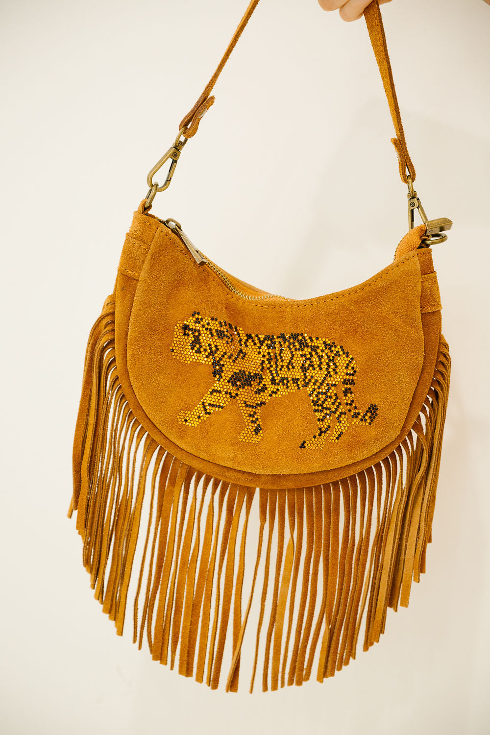 GOLDEN ROAR FRINGE HANDBAG Clutch Judith March