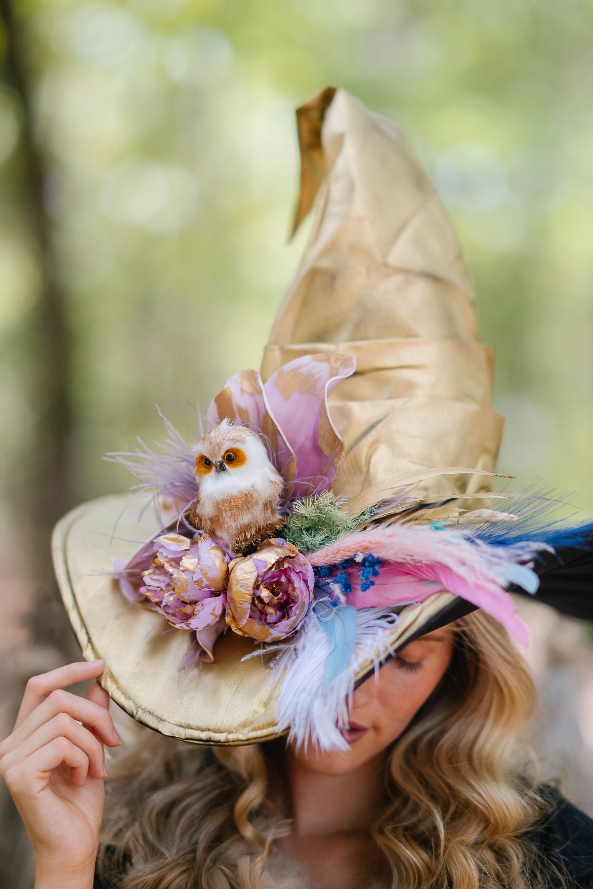 THE PASTEL PLUMAGE WITCH HAT (ONE OF A KIND) WITCH HAT Judith March