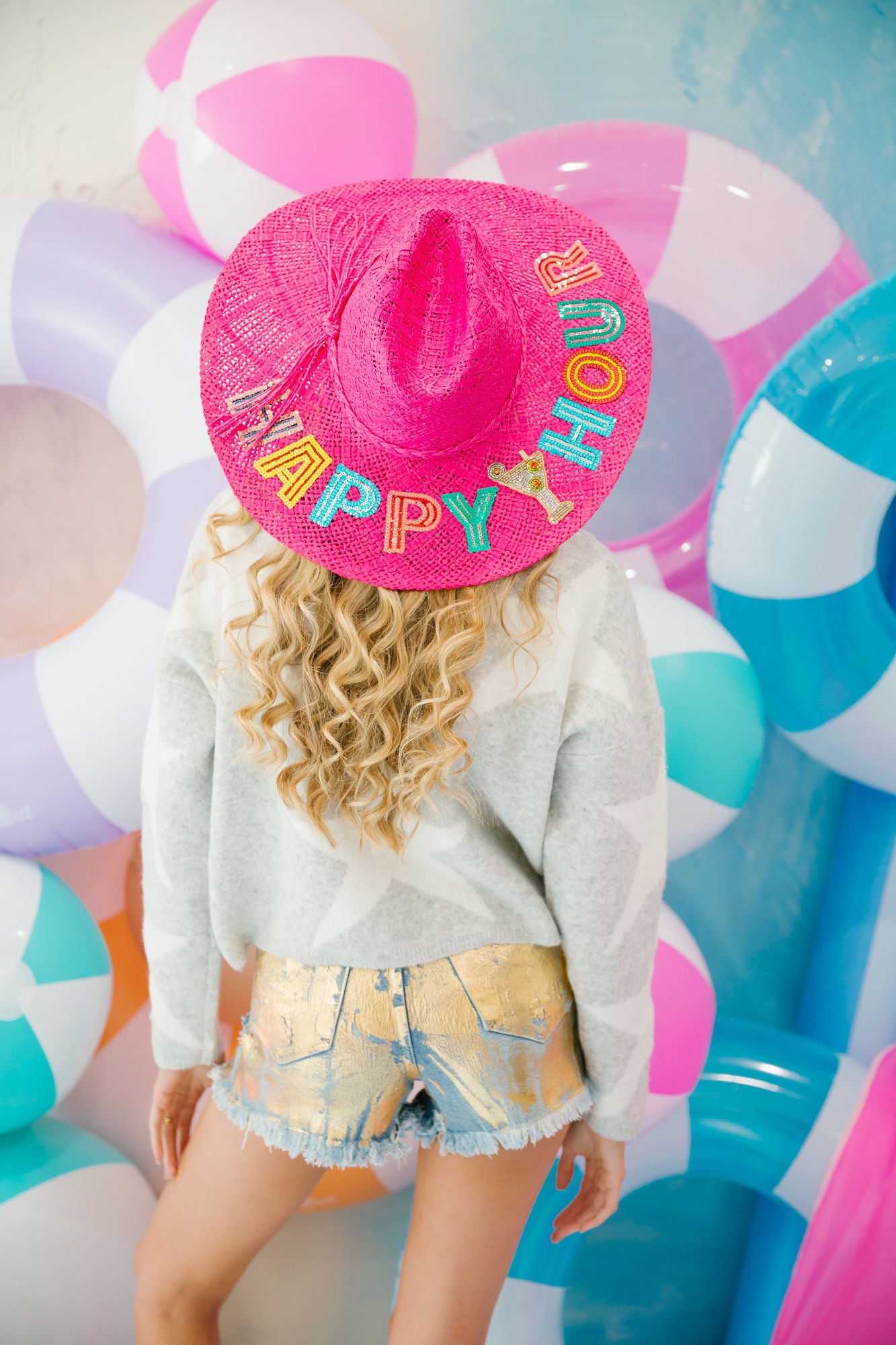 HAPPY HOUR PINK SUN HAT HAT Judith March