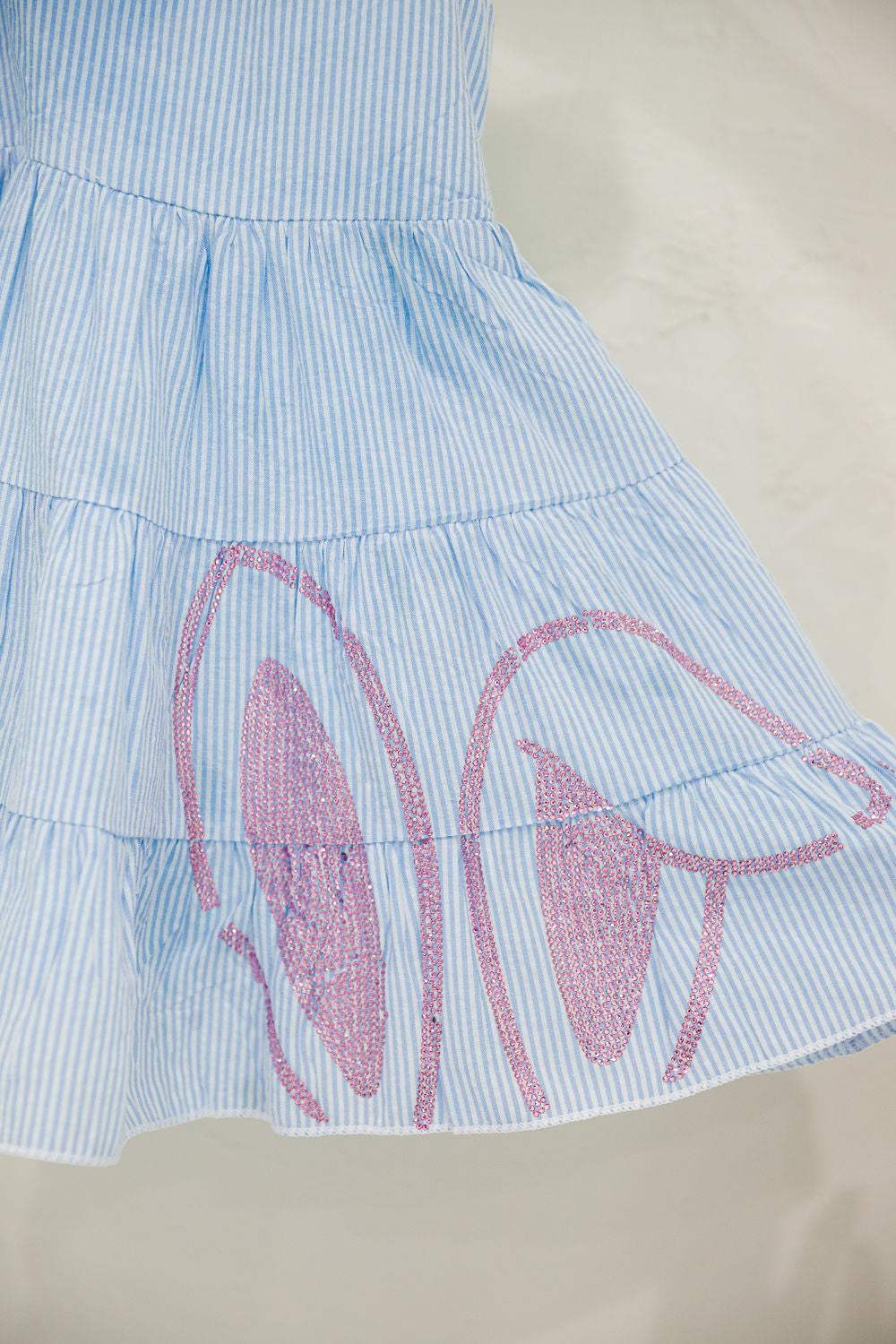 **MINI KIDS BUNNY EARS BLUE STRIPED DRESS - 18-14M DRESS Judith March