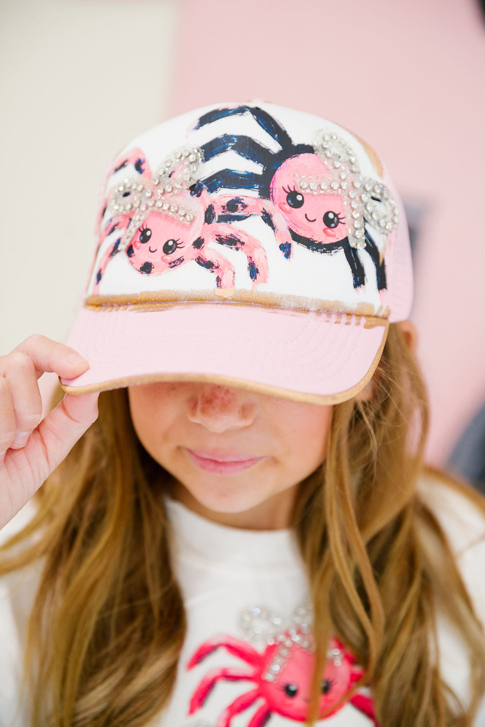 MINI KIDS SPOOKY SPIDER TRUCKER HAT PULLOVER Judith March