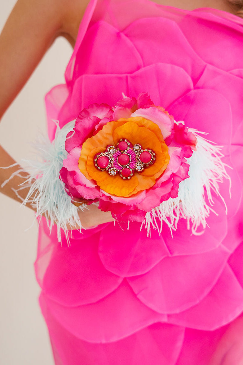 FEATHERED BLOSSOM CLUTCH Clutch Judith March