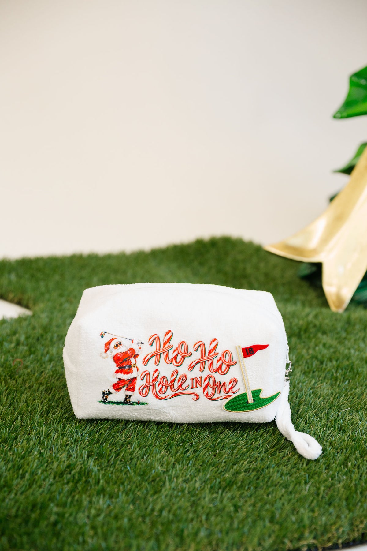 CHRISTMAS ON THE COURSE TERRY BAGS TERRY BAG Judith March WHITE SMALL TERRY (HO HO HOLE IN ONE)