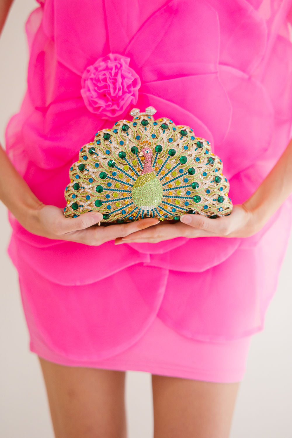 PEACOCK RHINESTONE CLUTCH Clutch Judith March