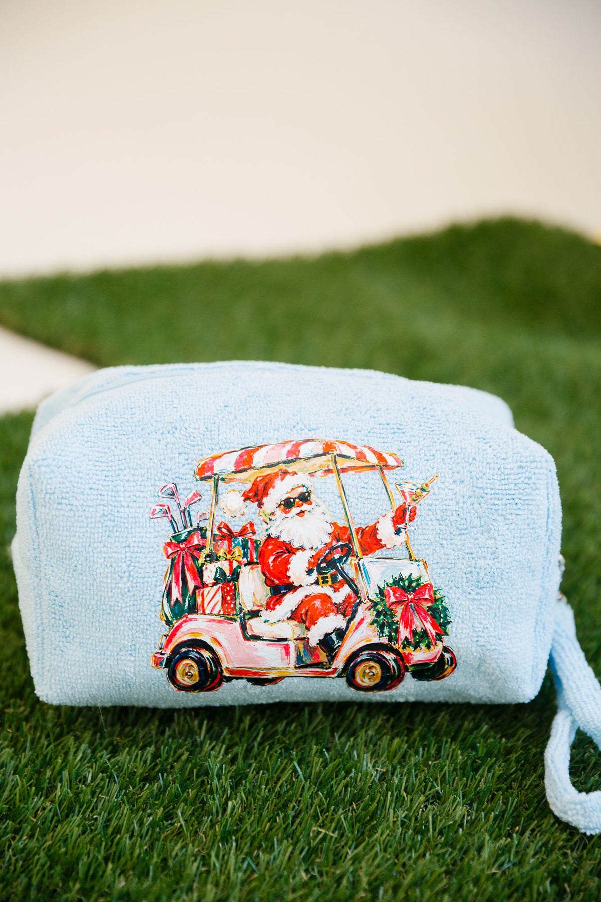 CHRISTMAS ON THE COURSE TERRY BAGS TERRY BAG Judith March BLUE SMALL TERRY (GOLFCART)