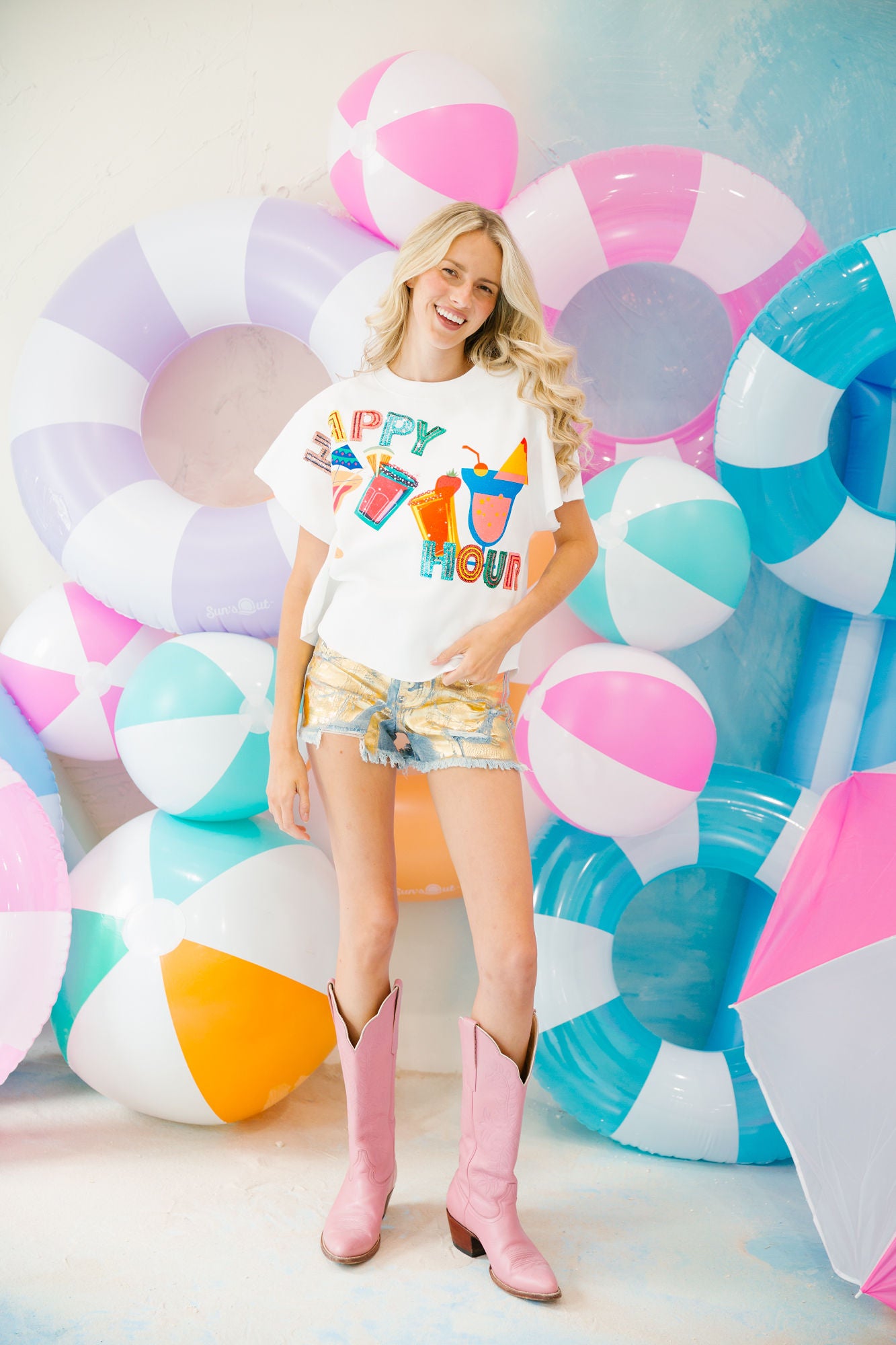 HAPPY HOUR WHITE PULLOVER
