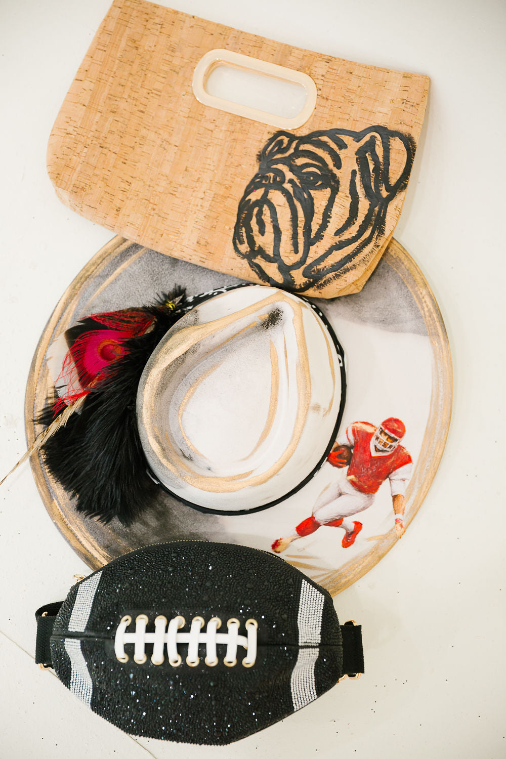 SPARKLE FOOTBALL HANDBAG Clutch Judith March