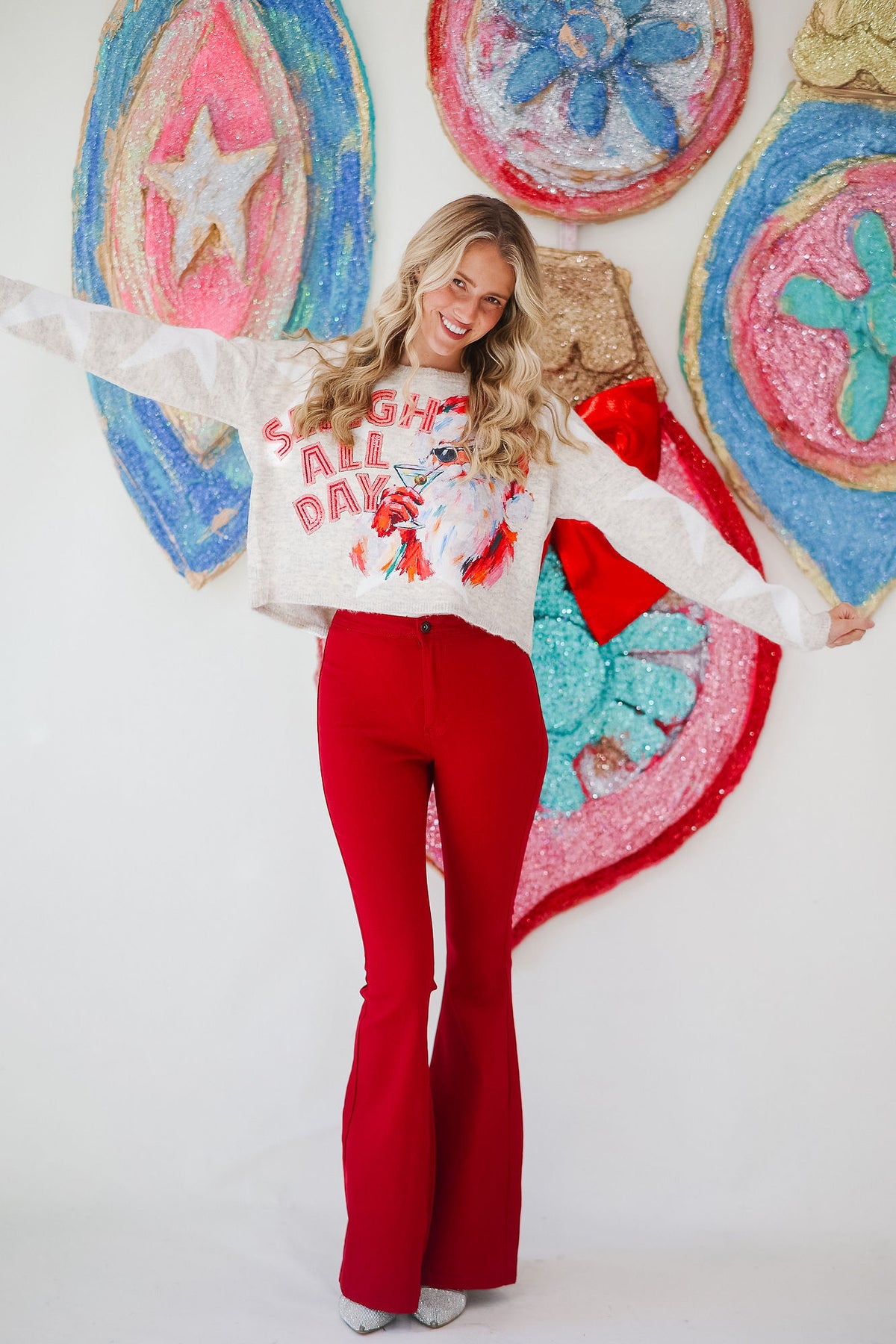 SLEIGH ALL DAY CREAM STAR SWEATER PULLOVER Judith March